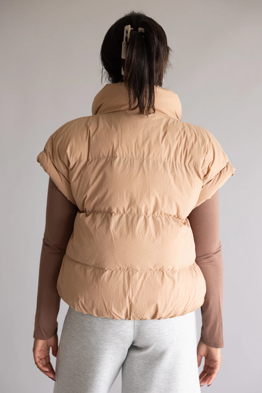 Classic Casual Look Ergonomic Design Simply Southern Lottie Puffer Vest for Women in Umber Brown | PP-0225-VEST-LOTTIE-UMBER