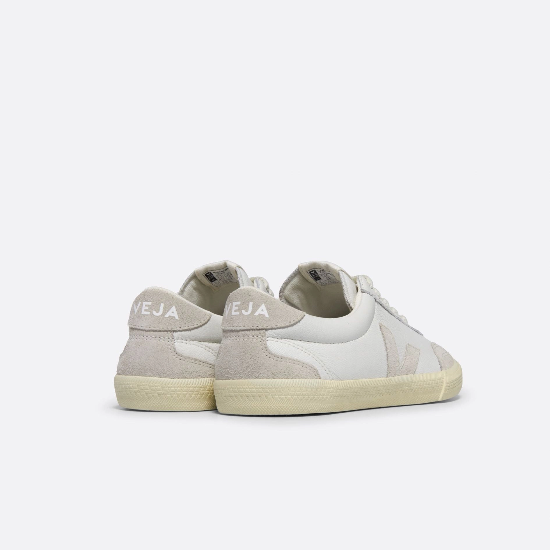 Volley Leather Sneaker (White   Natural) Statement flair Urban Luxury