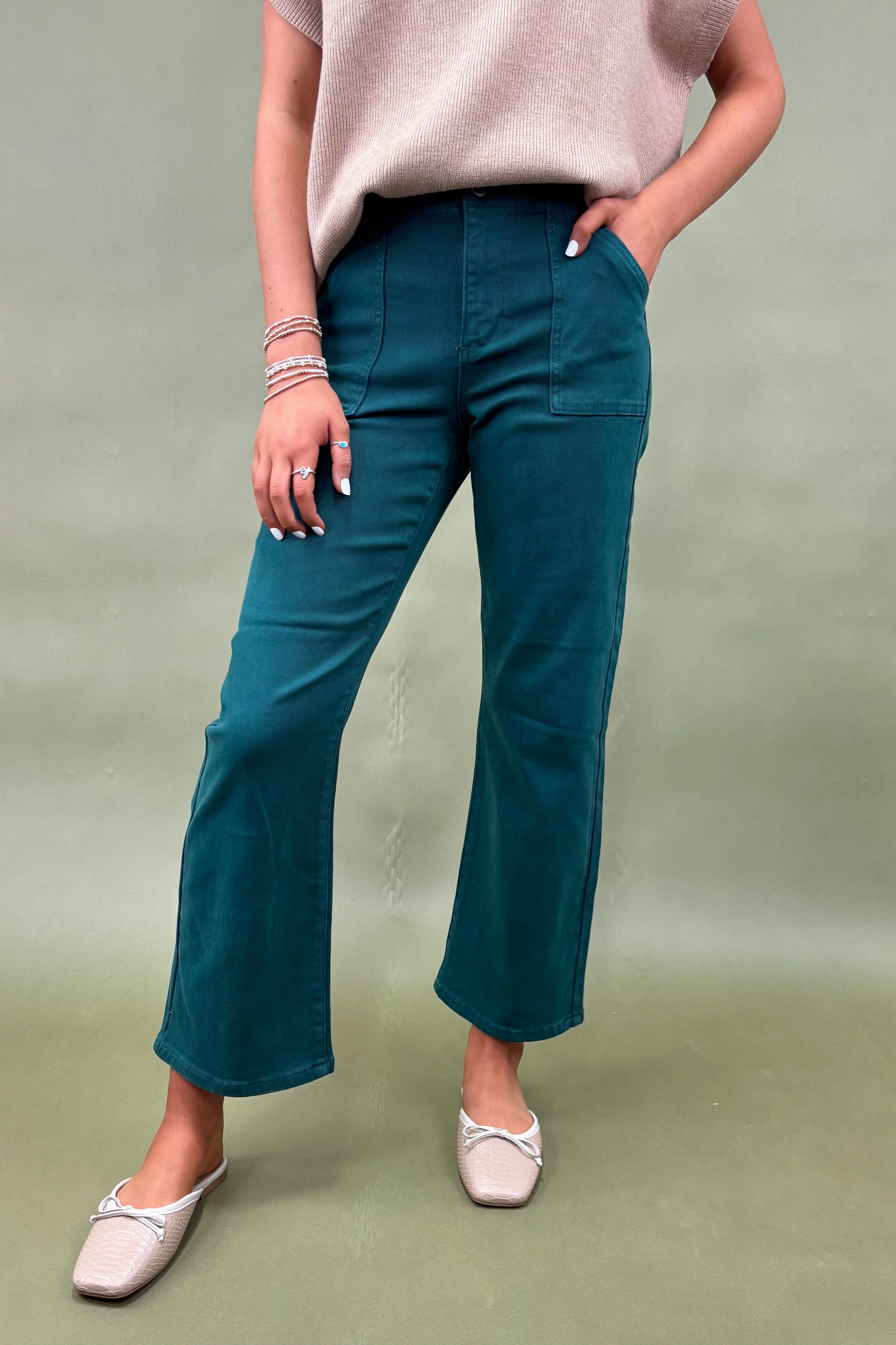 Stretchy Material The Evergreen Patch Pocket Jeans
