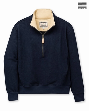 Valley Half Zip - Indigo Trendy Outerwear Hoodie Style