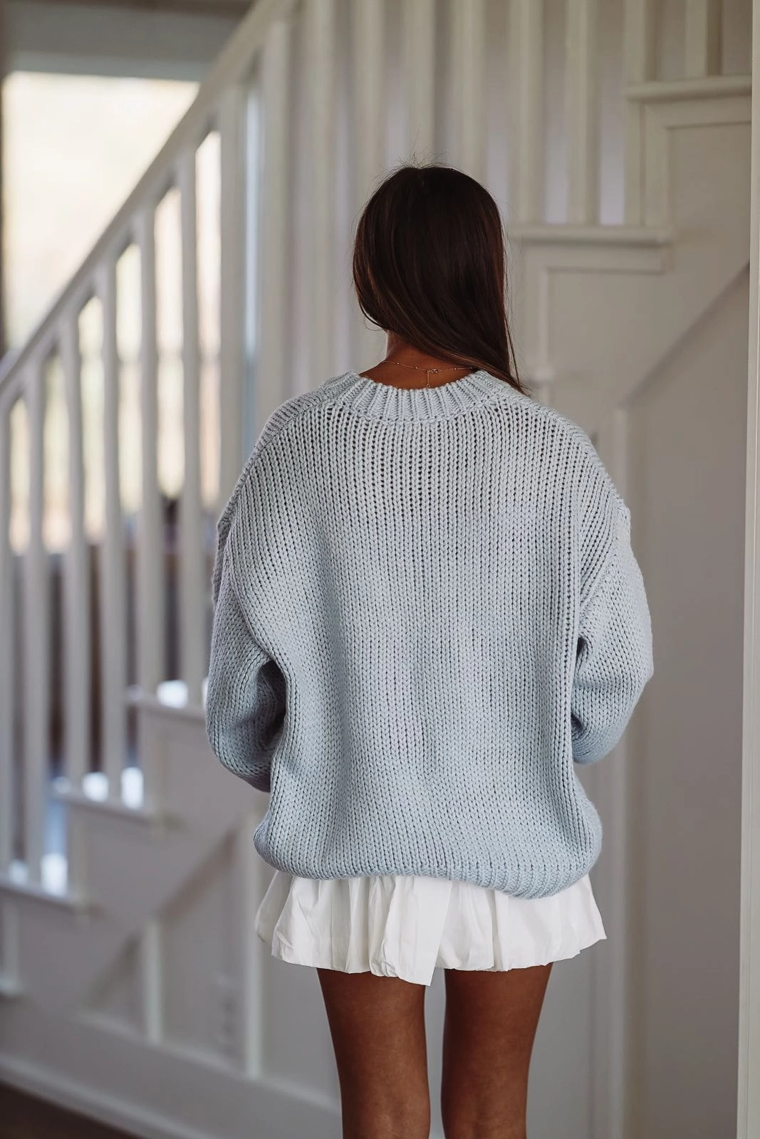Boots and a Bow Sweater - Dusty Blue EasyClean SustainableBlend