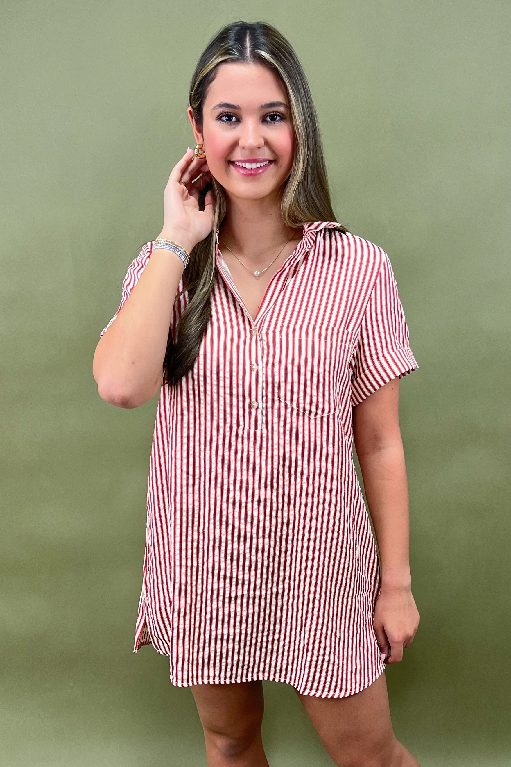 Crisp & Classic Striped Mini Dress Fresh Look