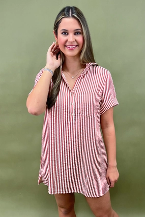 Crisp & Classic Striped Mini Dress Fresh Look