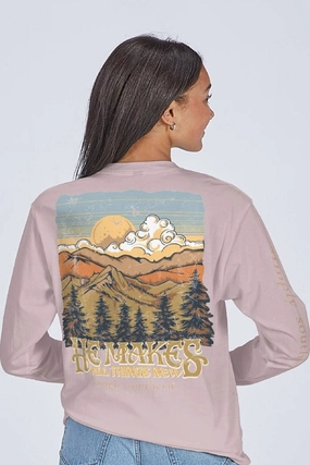 Sporty essentials Sport Wear Simply Southern Things New Long Sleeve T-Shirt for Women in Driftwood Grey | LS-NEW-DRFTWD