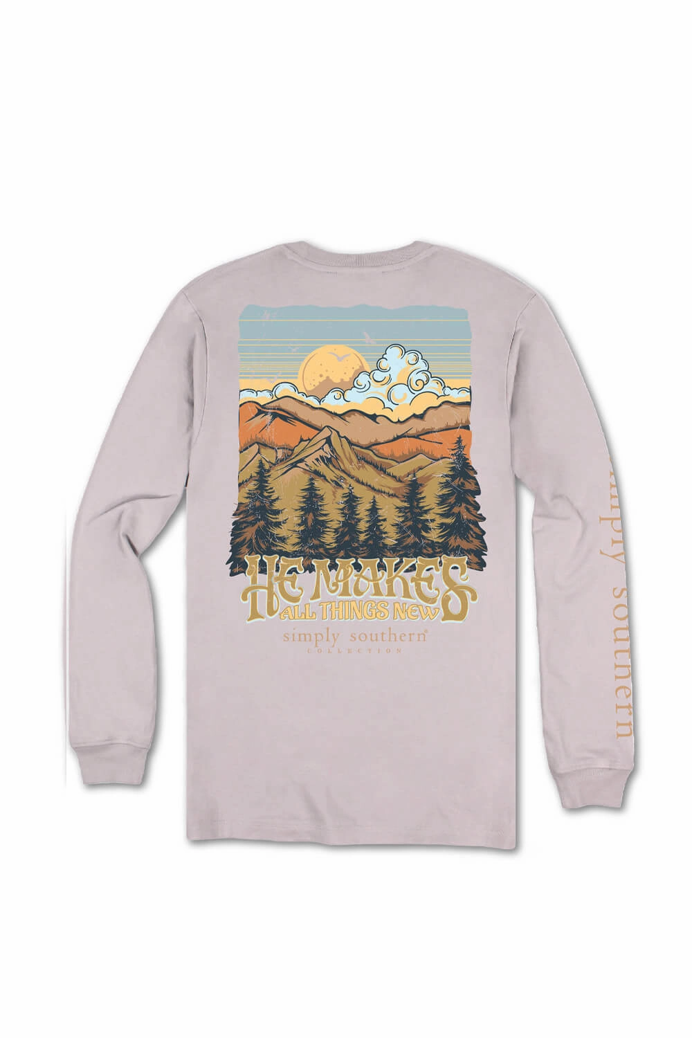 Simply Southern Things New Long Sleeve T-Shirt for Women in Driftwood Grey | LS-NEW-DRFTWD safe for skin