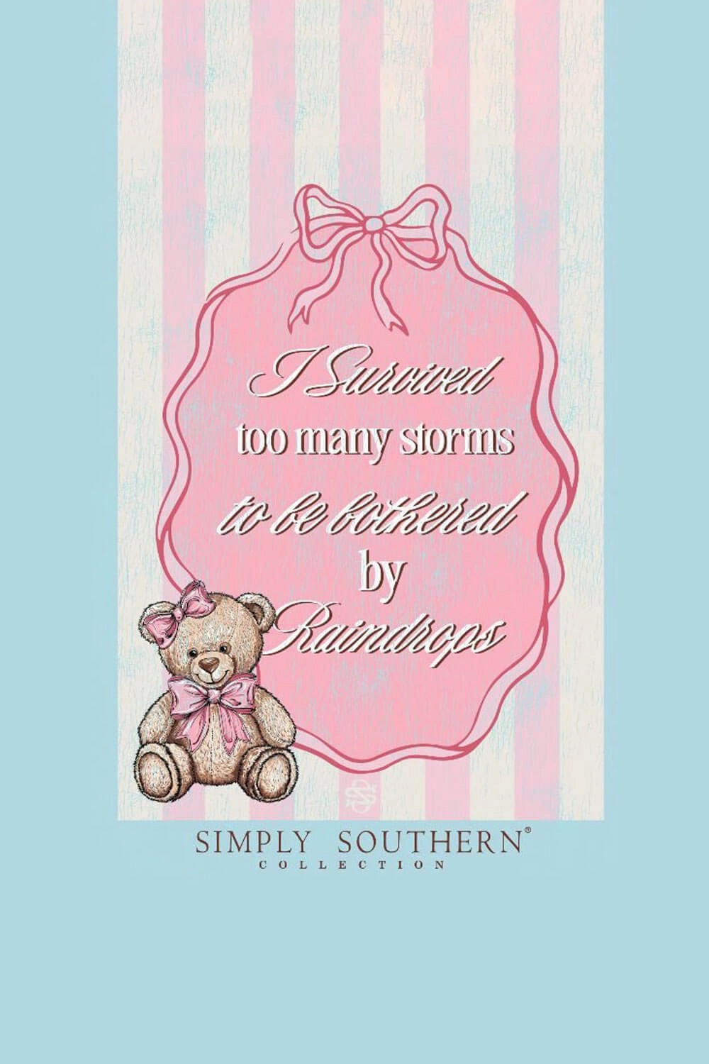 Soft Fit Wear Simply Southern I Survived Storms T-Shirt for Women in Washed Blue | SS-STORM-WSHAQUA