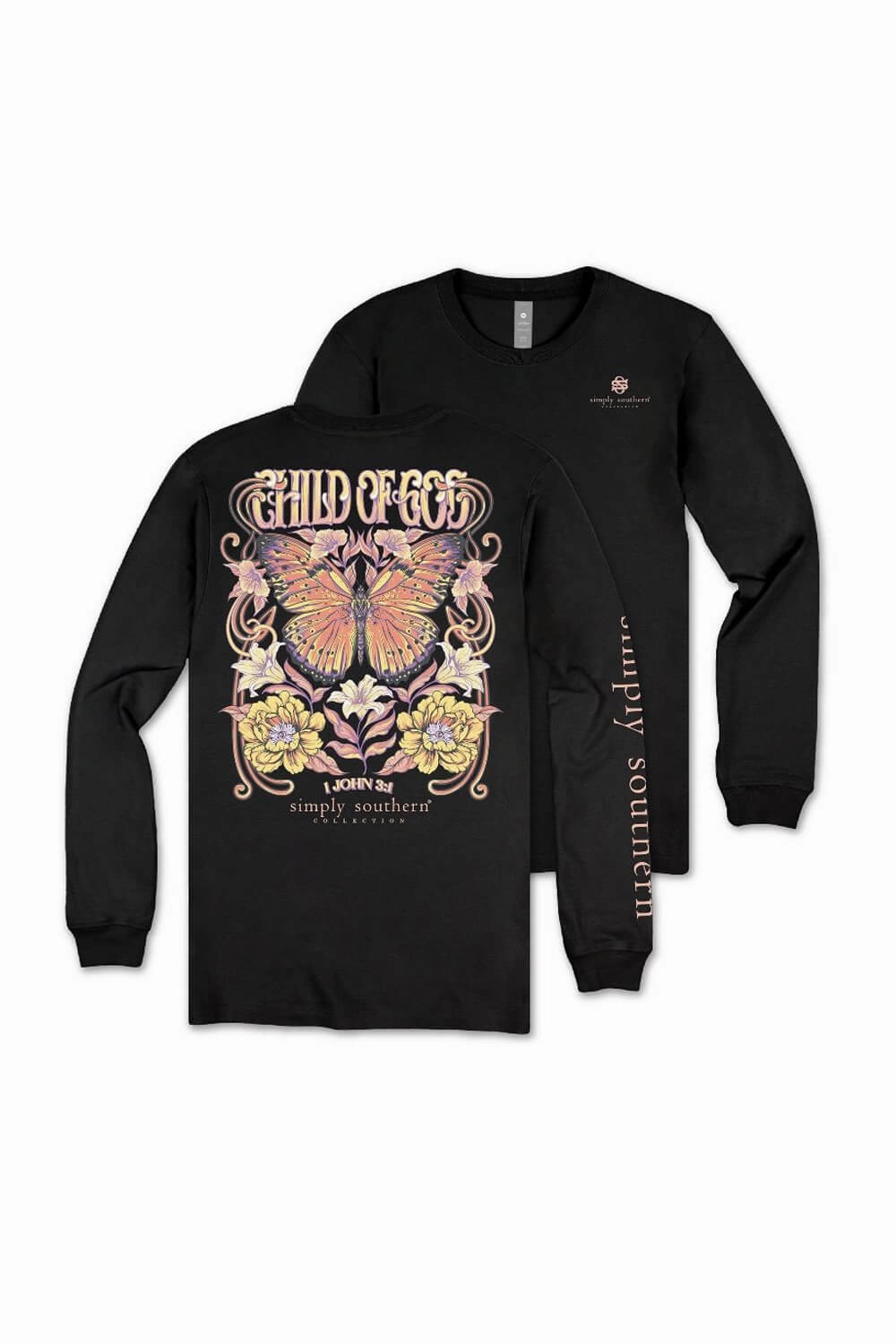 Simply Southern Child Of God Long Sleeve T-Shirt for Women in Black | LS-CHILD-BLK Sleek Performance Fit Chill Vibes