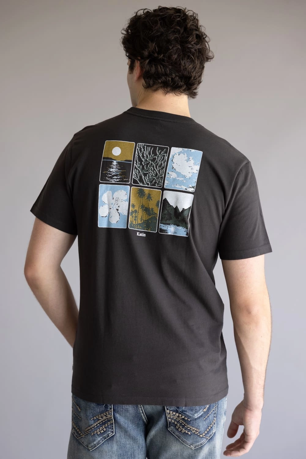 Daily Outfit Style Washable Katin Phases T-Shirt for Men in Wash Black | FA25GSPHA-BLACK WASH