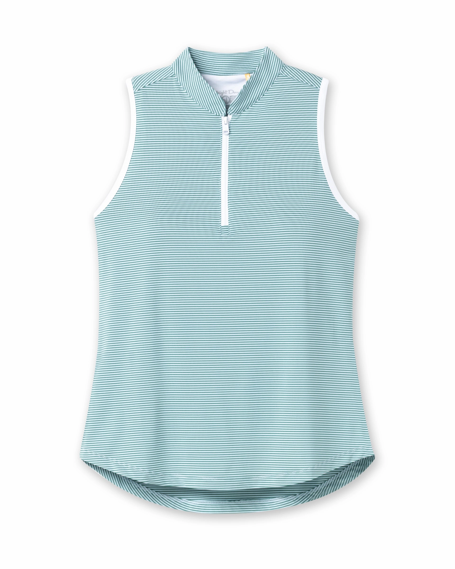 Georgia Stripe Sleeveless Polo - Sea Green Party Ready