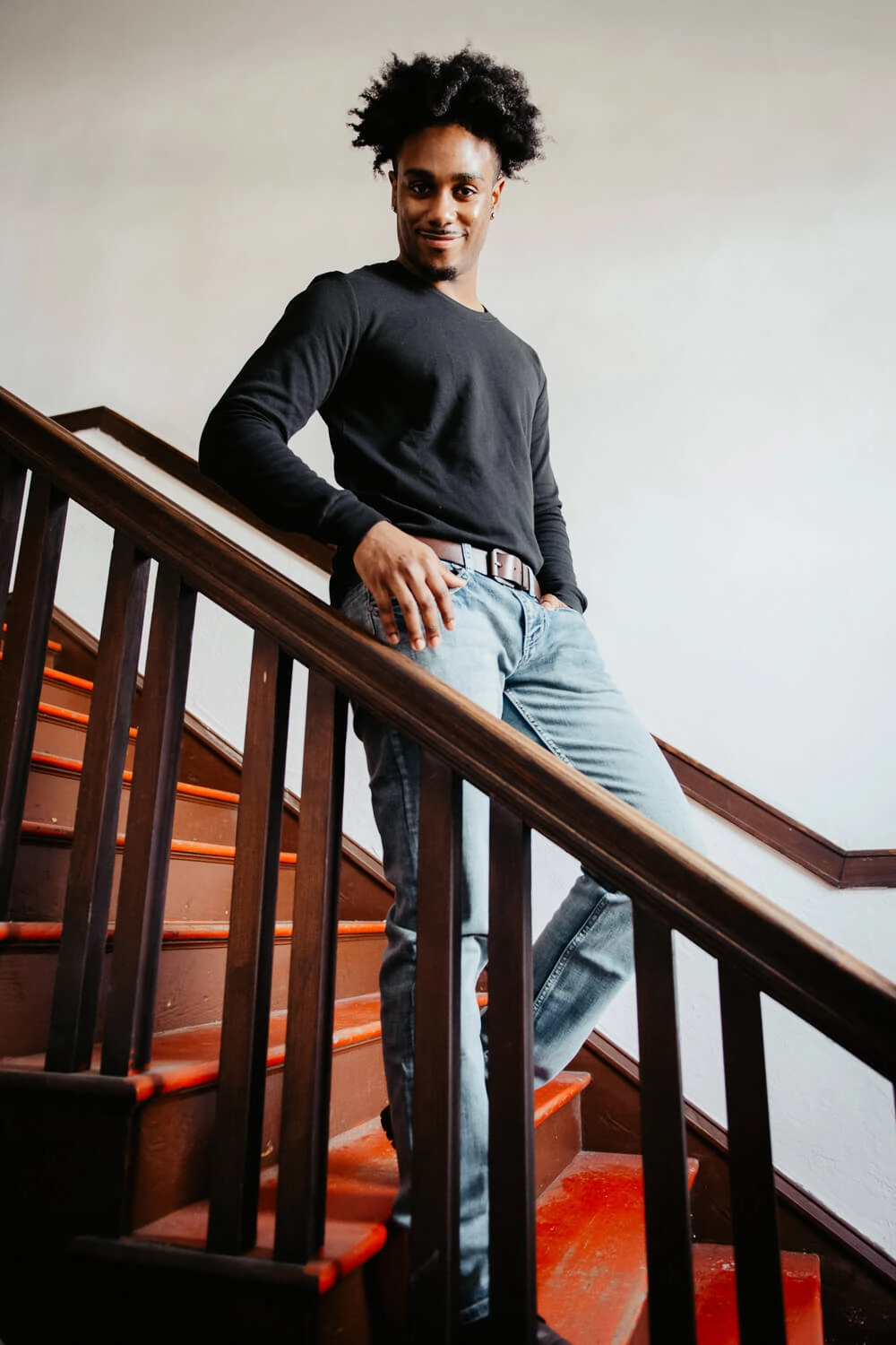 Sporty Layer Minimalist Look 1897 Original Solid Crew Thermal Long Sleeve Shirt for Men in Black | DLST044-BLACK