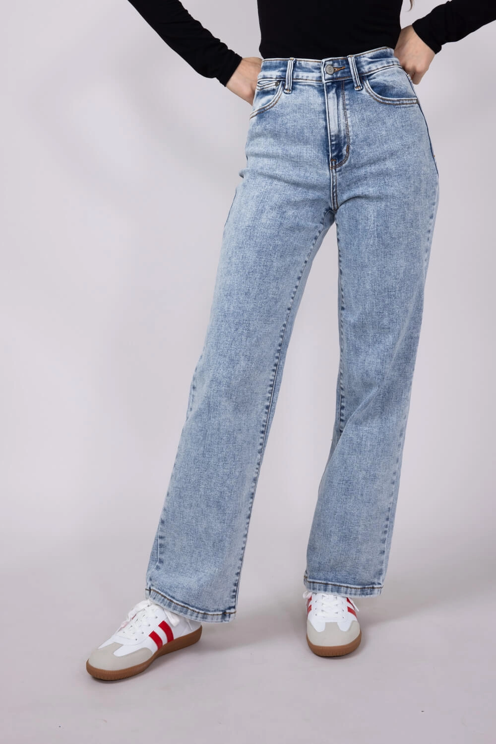 Night Out Everyday Holiday Vibes Lightweight Morning Stroll Judy Blue High Rise Straight Jeans for Women | 82653REG