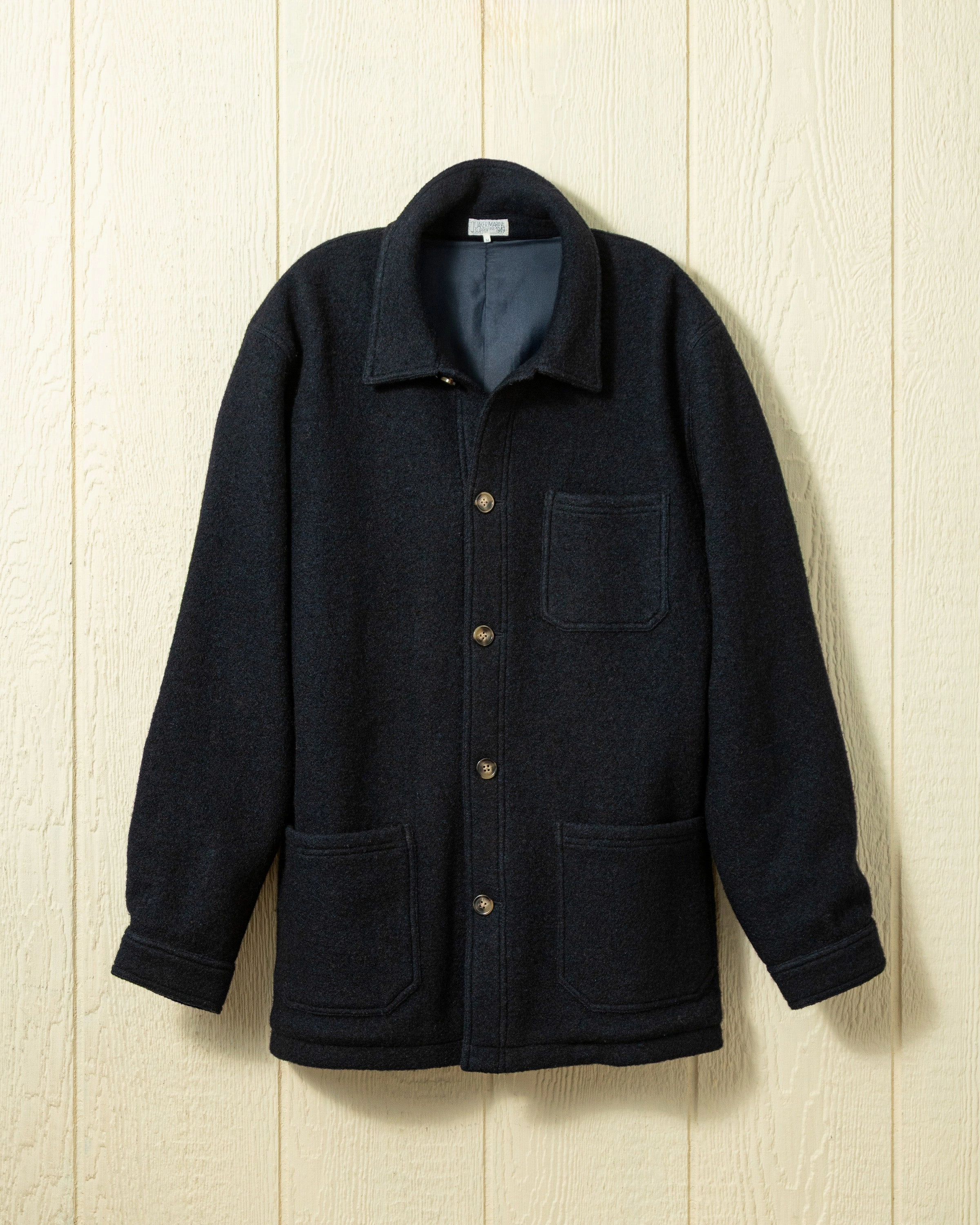 MultiAngleVentilation Felted Wool French Workman's Jacket in Navy