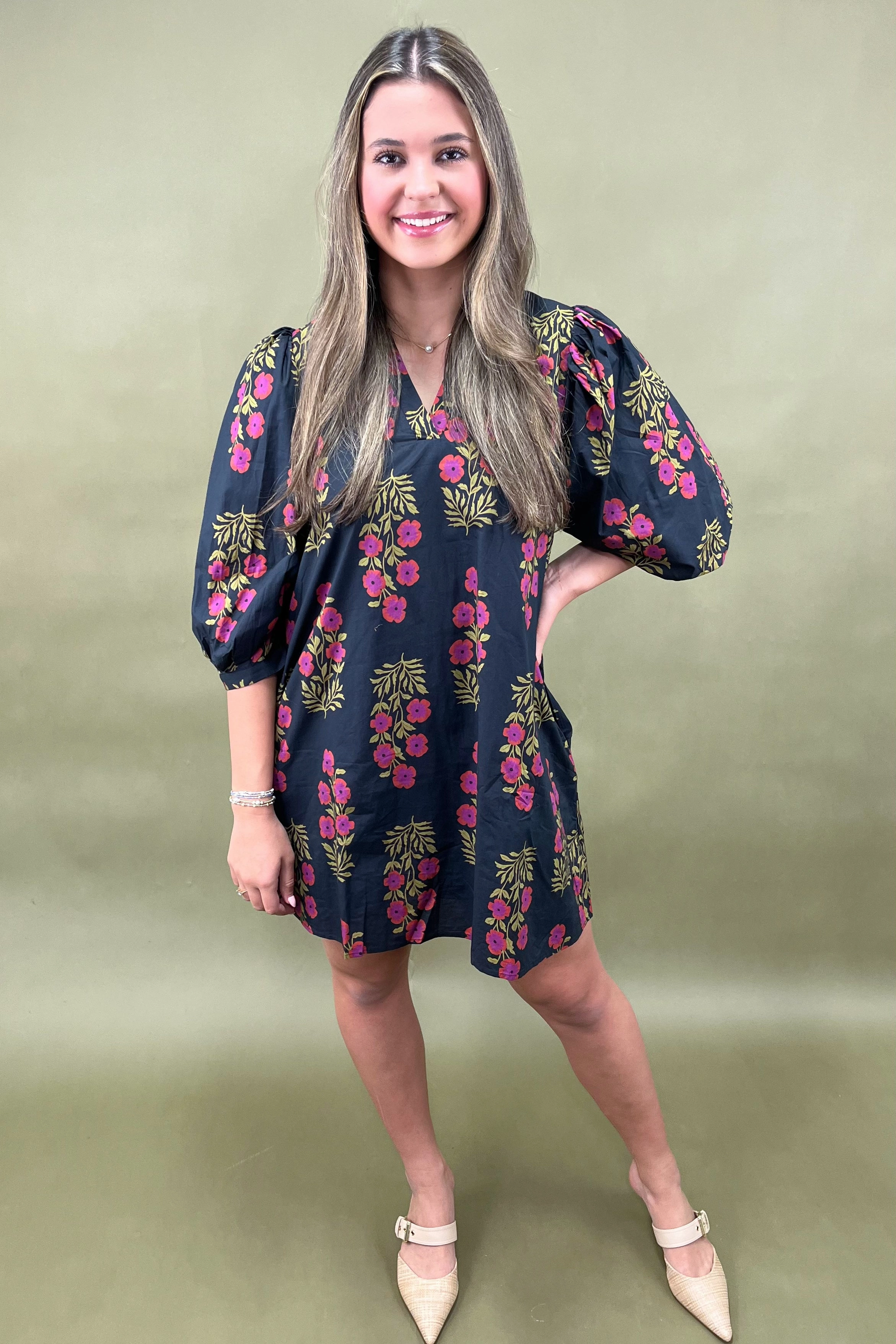 Warm Soft Whispering Willows Floral Dress