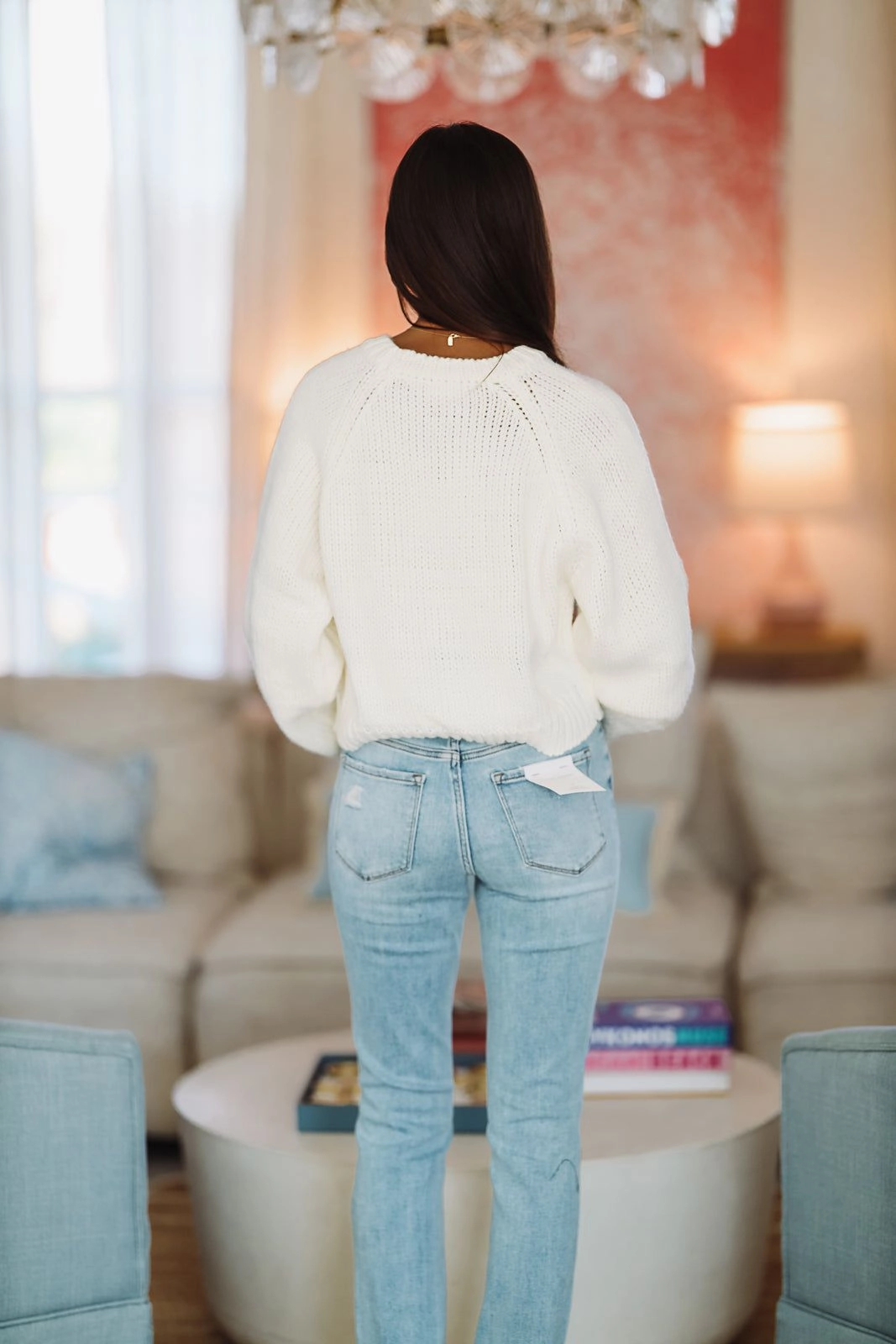 My Heart Crop Sweater - White Versatile Design Mesh Lining