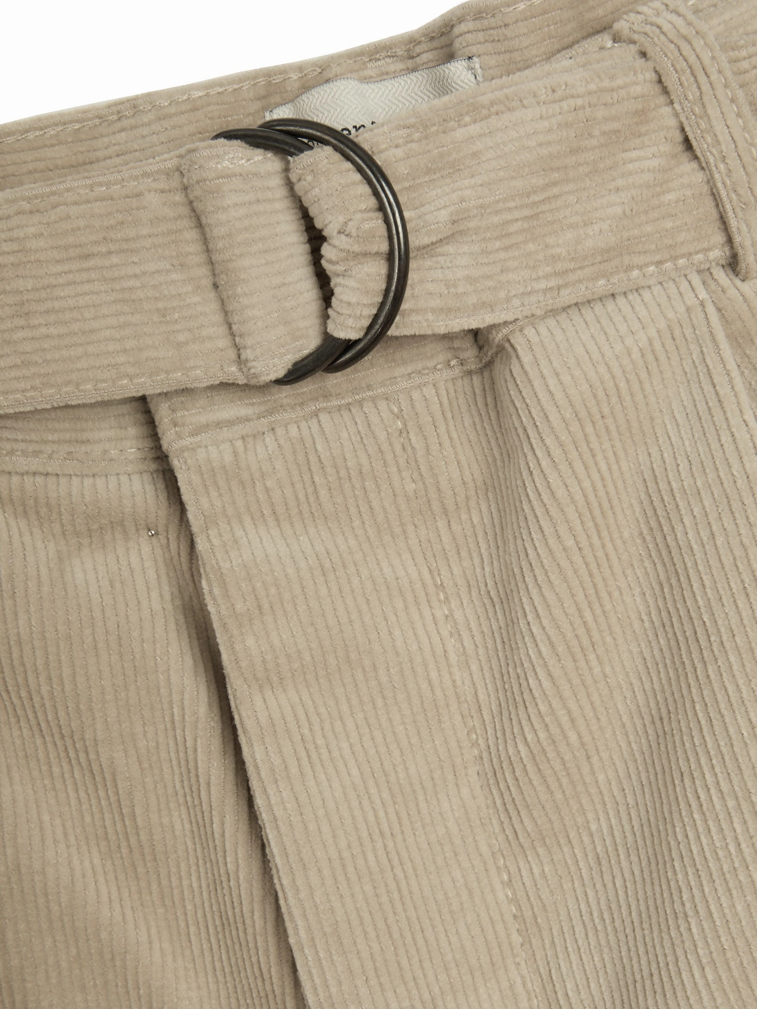 Tight Fit Belted Trousers Sibley Cord Beige