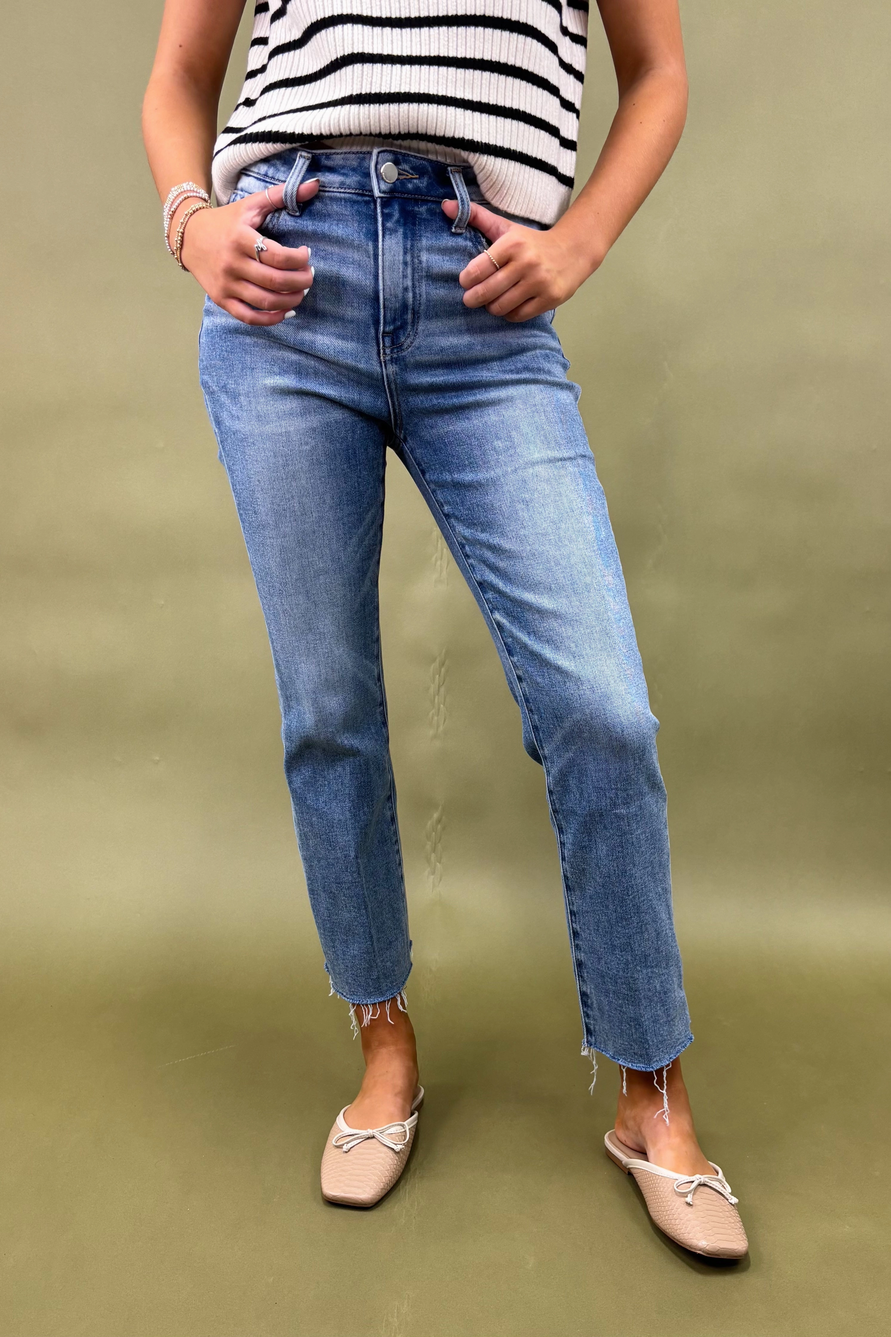 ReflectiveTrim The Lucille Kick Flare Jean