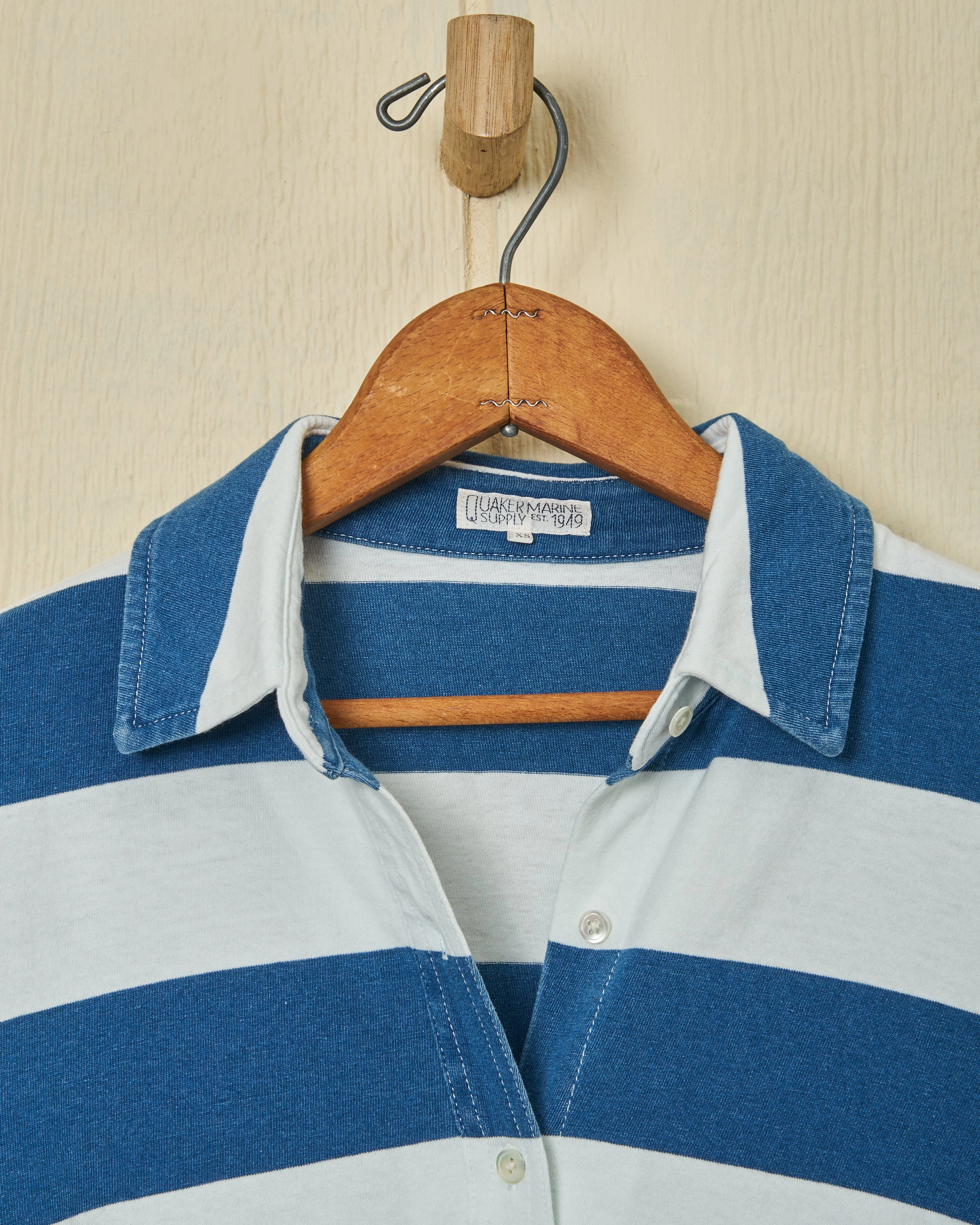 Thermal Regulation System TactileWeave Avalon Indigo Knit Top in Blue/White Rugby Stripe