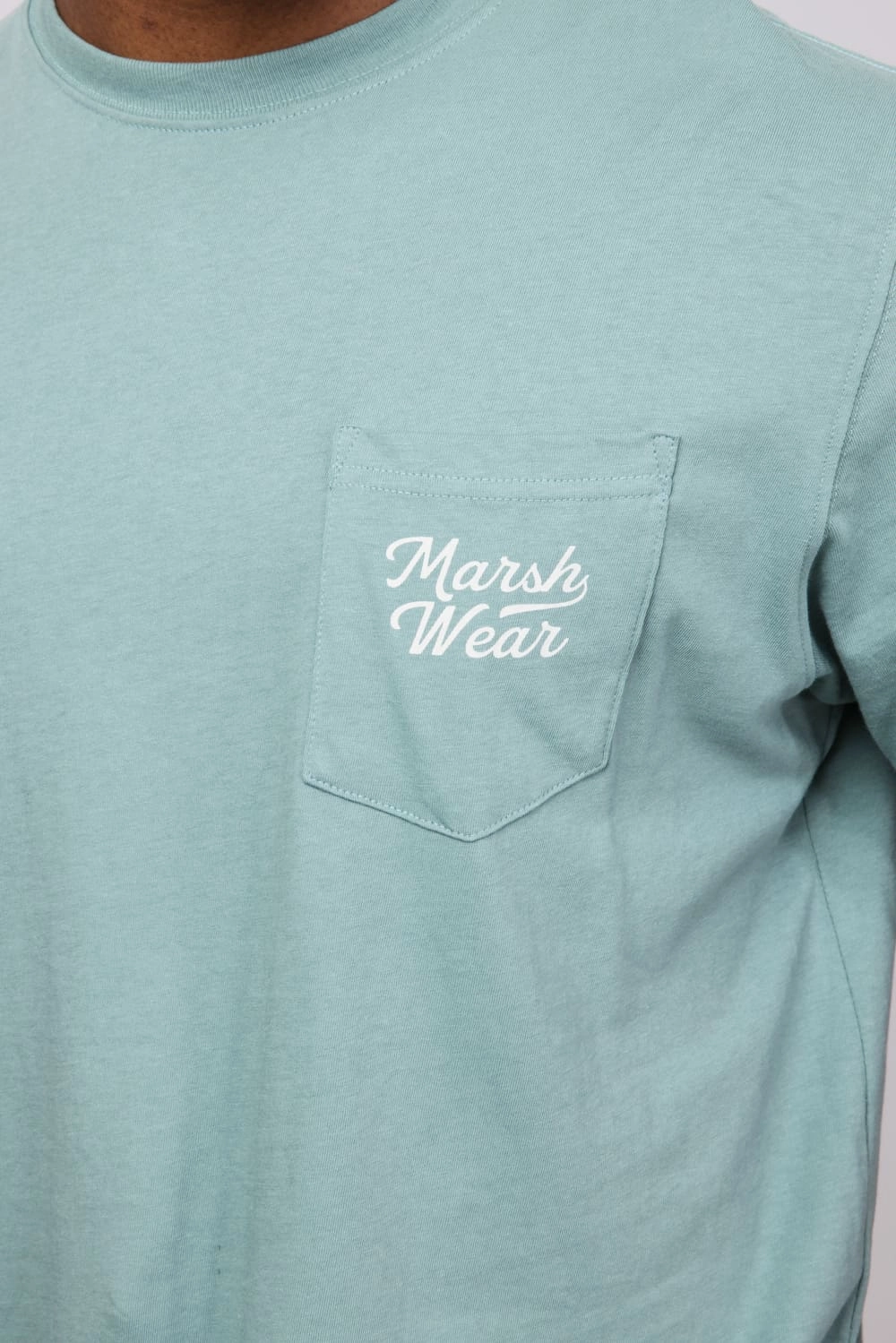 Marsh Wear Roadside Logo T-Shirt for Men in Green | MWT1090-TRL adults' Lightweight Weave