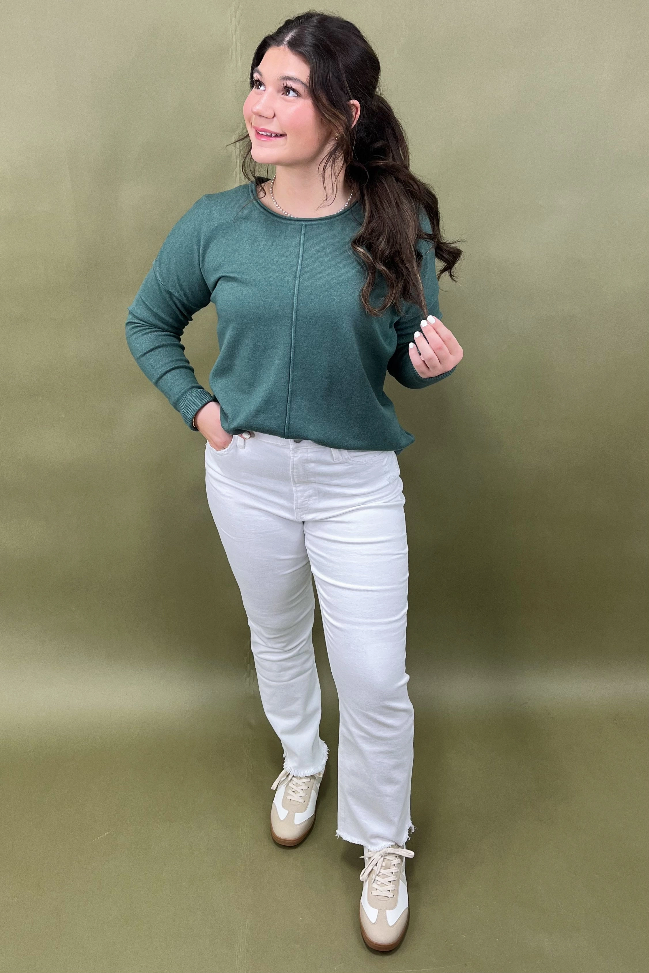 Everyday Ease Top Denim Shirt Flatlock Seam Design