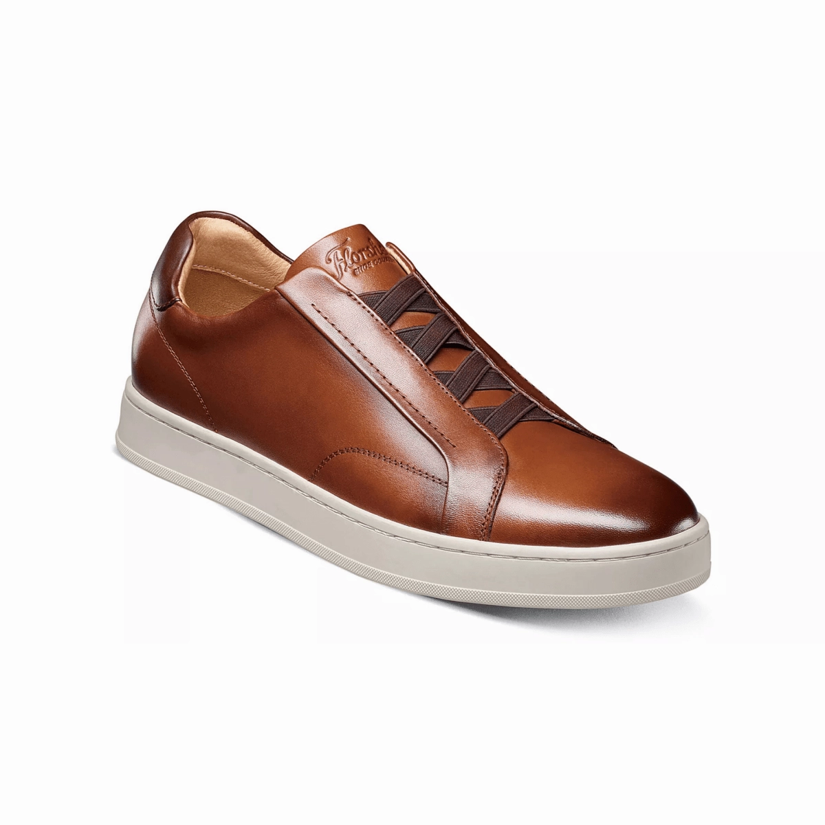 Florsheim Men's Monopoli Elastic Lace Cognac Reinforced Quarter Slip-resistant durability