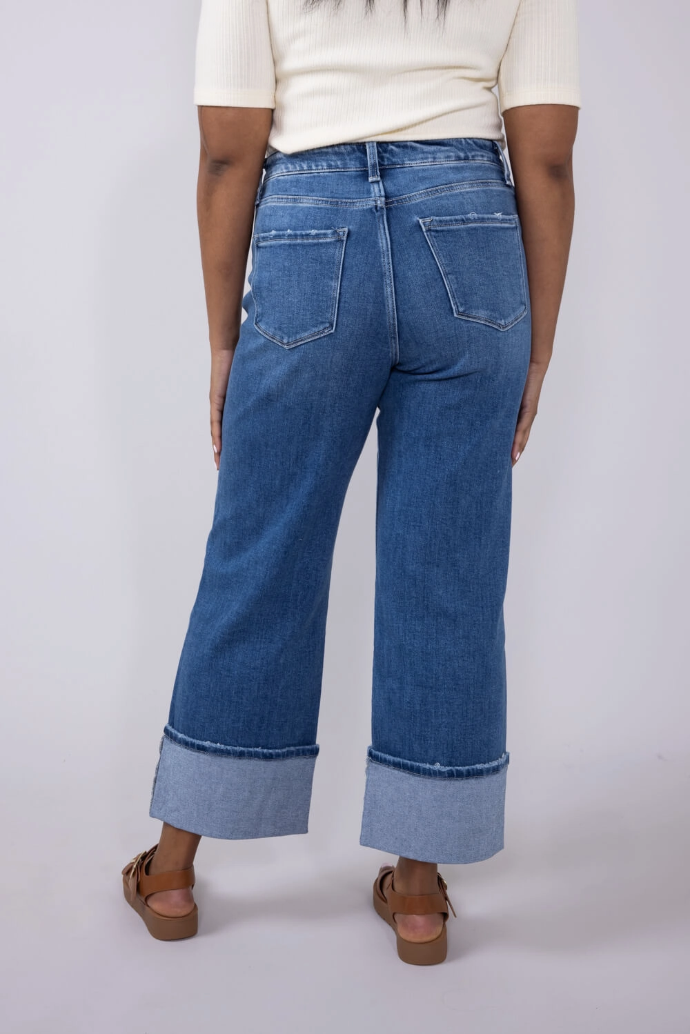 High Rise Flying Monkey High-Rise 90??s Vintage Cuffed Flare Jeans for Women | F5827