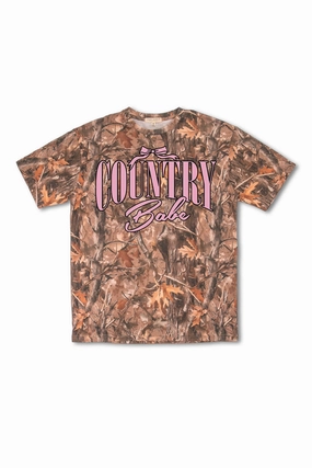 Outdoor Smart Chill Comfort Look Simply Southern Plus Size Camo Country Babe T-Shirt for Women in Brown | EXT-SS-COUNTRYBABE-CAMO