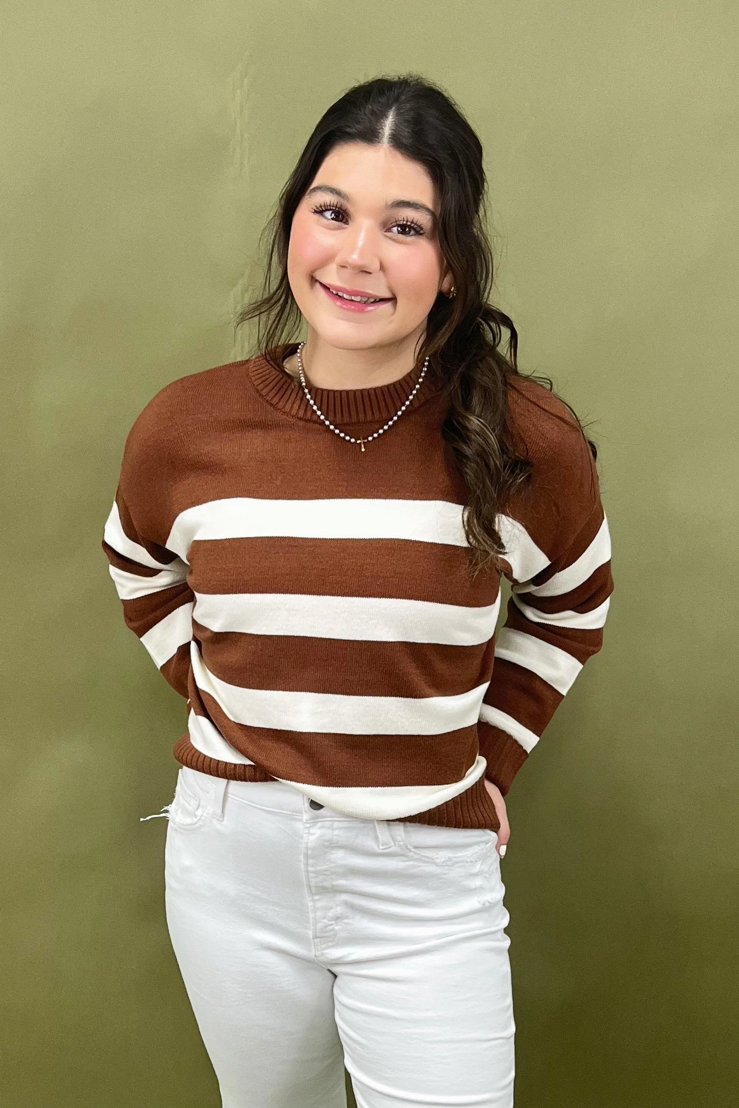 Cinnamon Swirl Sweater Airflow Weave Pattern