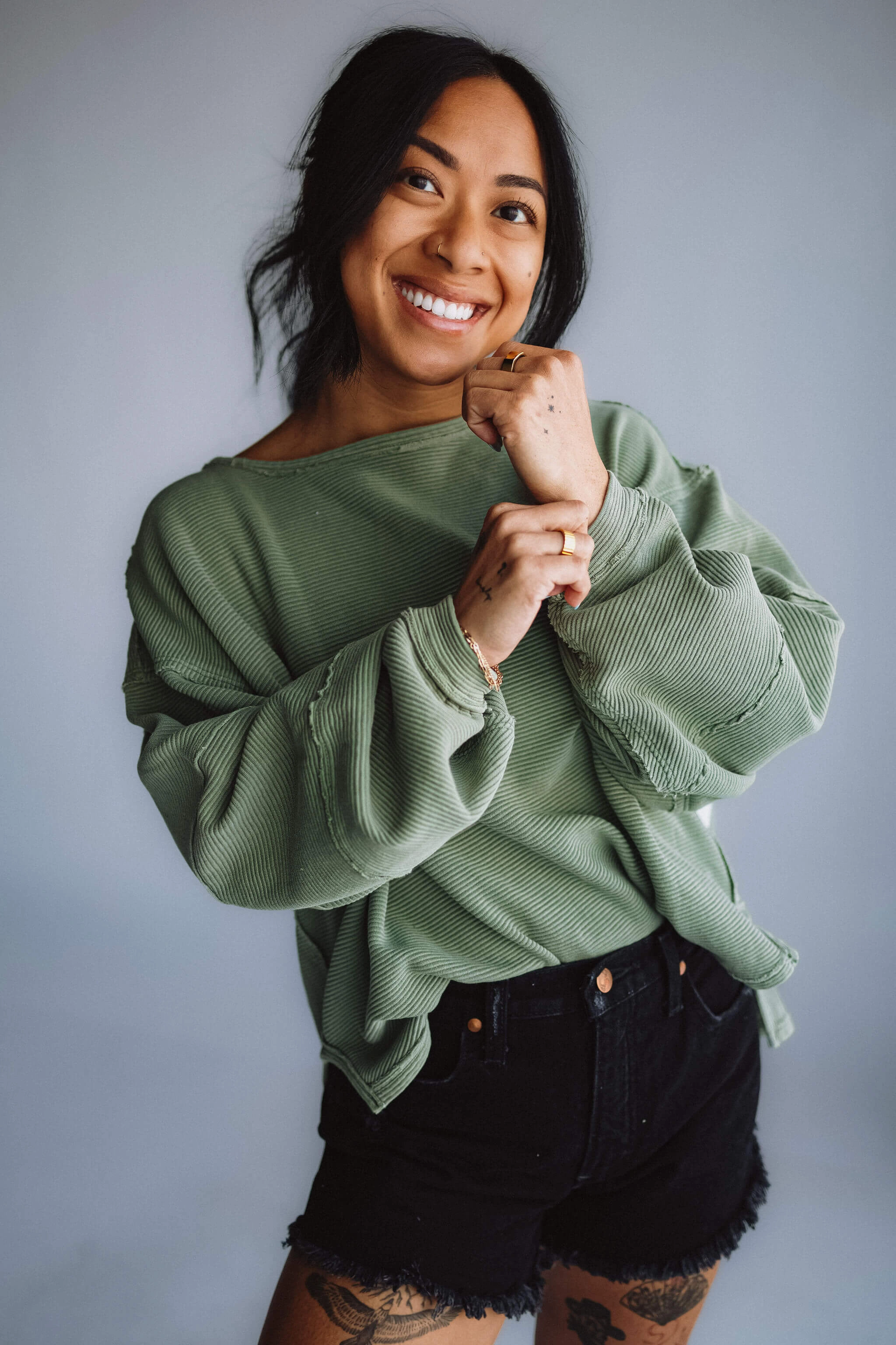 Free People We The Free Total Eclipse Tee for Women in Oil Green | OB2128723-3358 anti static coating Layering Comfort Wear