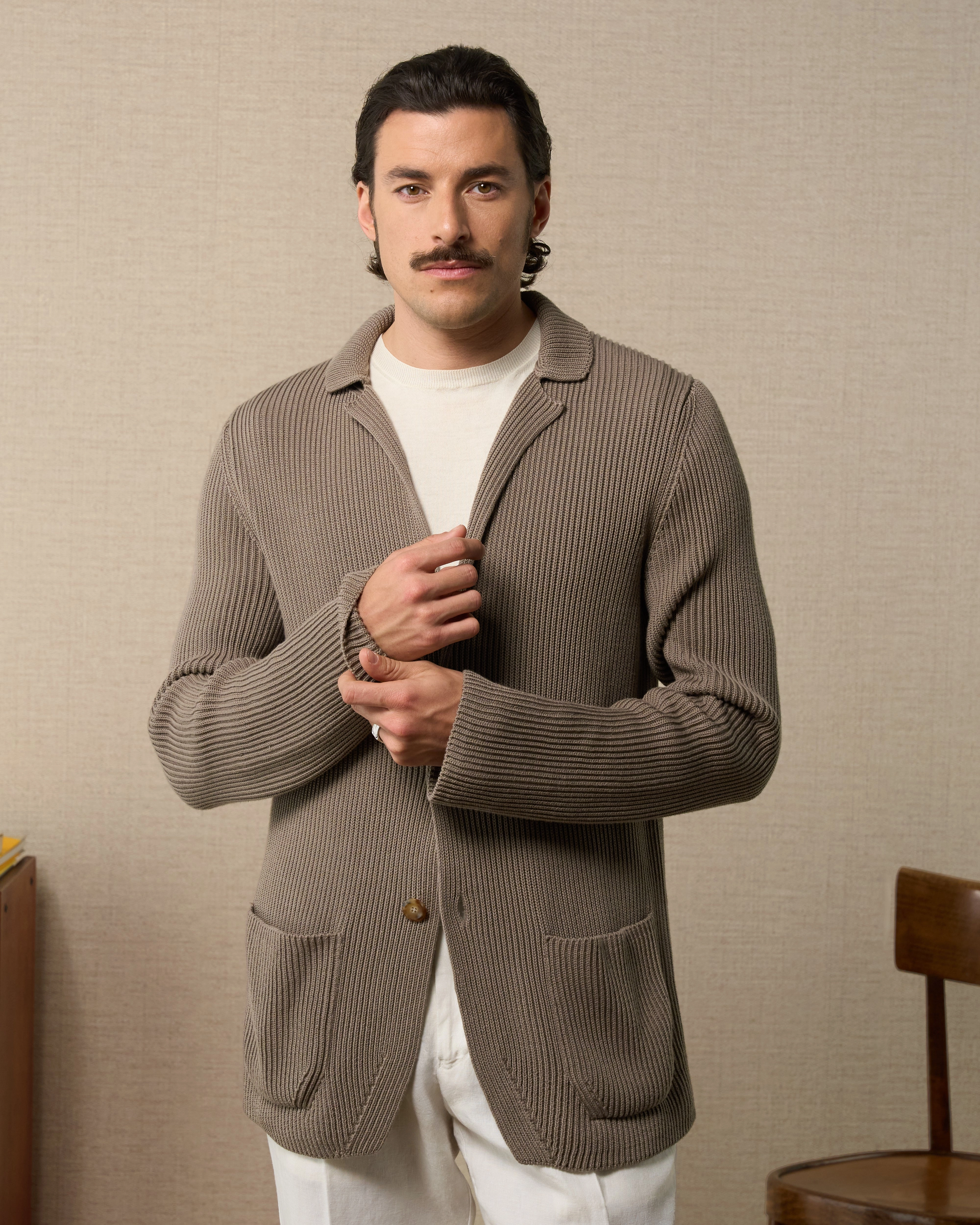 Saluzzo Soft Touch Brushed Surface Circular Knit Pattern