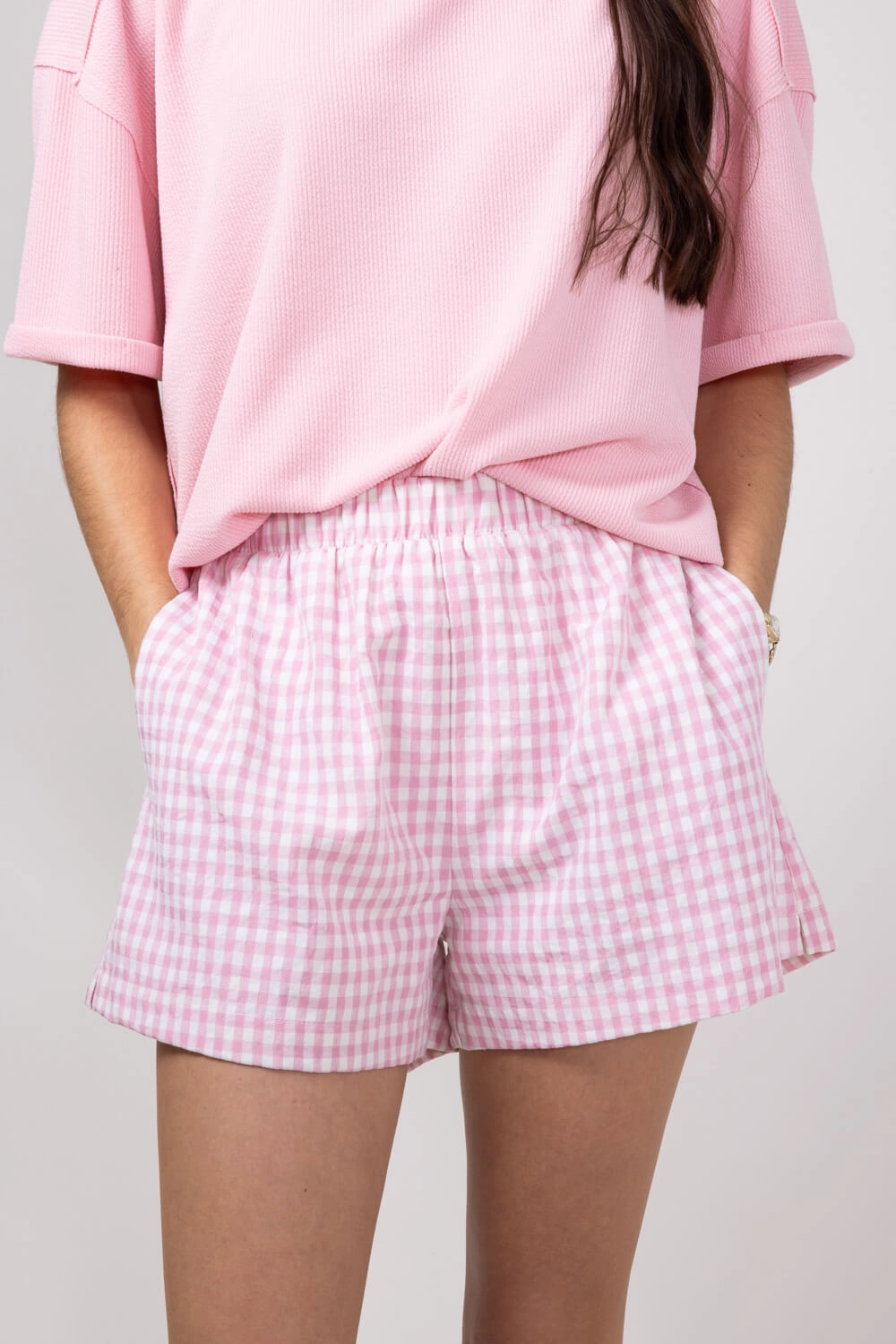 Plaid Boxer Lounge Shorts for Women in Pink | PSP1142-PINK Collectible Everyday Comfort