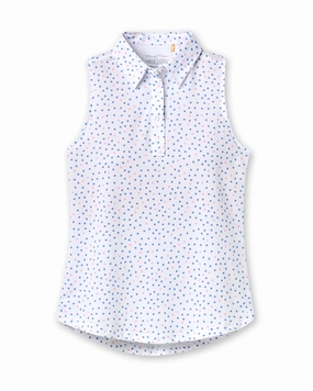 Lounge Wear SlimFit Design Galaxy Sleeveless Polo - Hydrangea