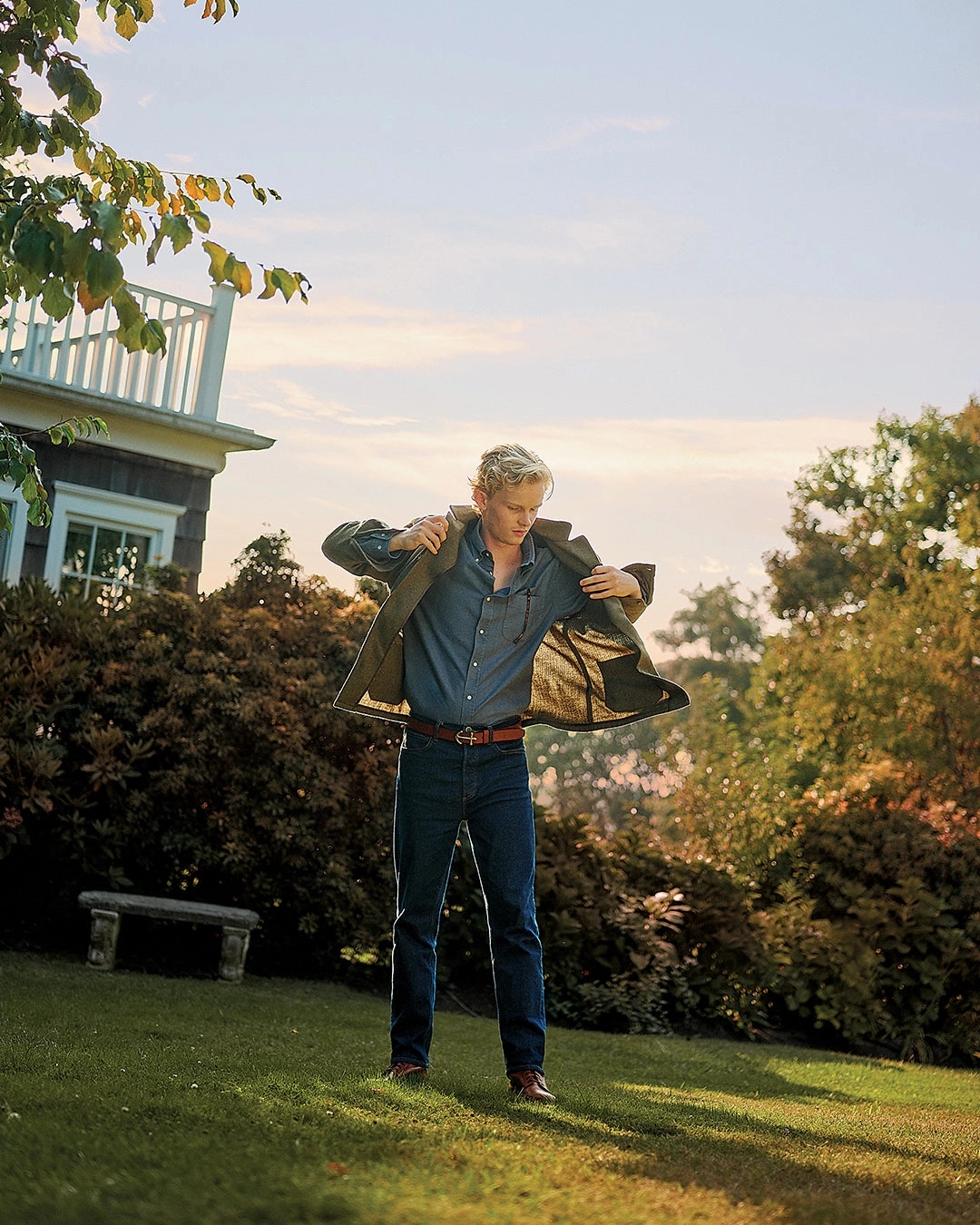 Garment Dyed Oxford Shirt in Weathered Navy Mountain Escape