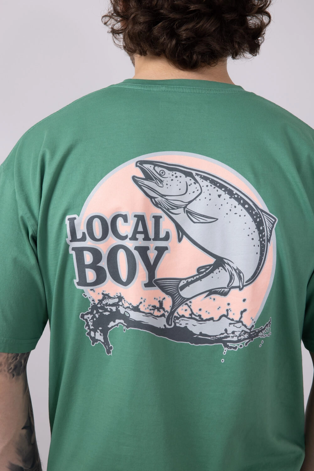 Local Boy Salmon T-Shirt for Men in Green | L1000548-LTGREEN Teenager fashion