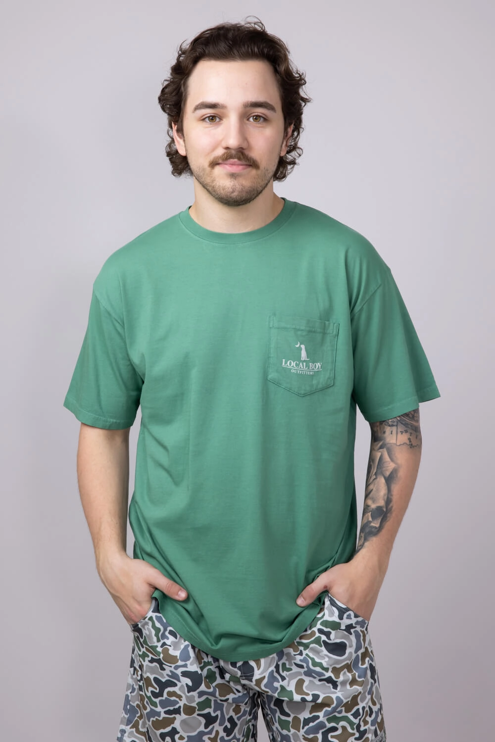 Local Boy Salmon T-Shirt for Men in Green | L1000548-LTGREEN Fun Style