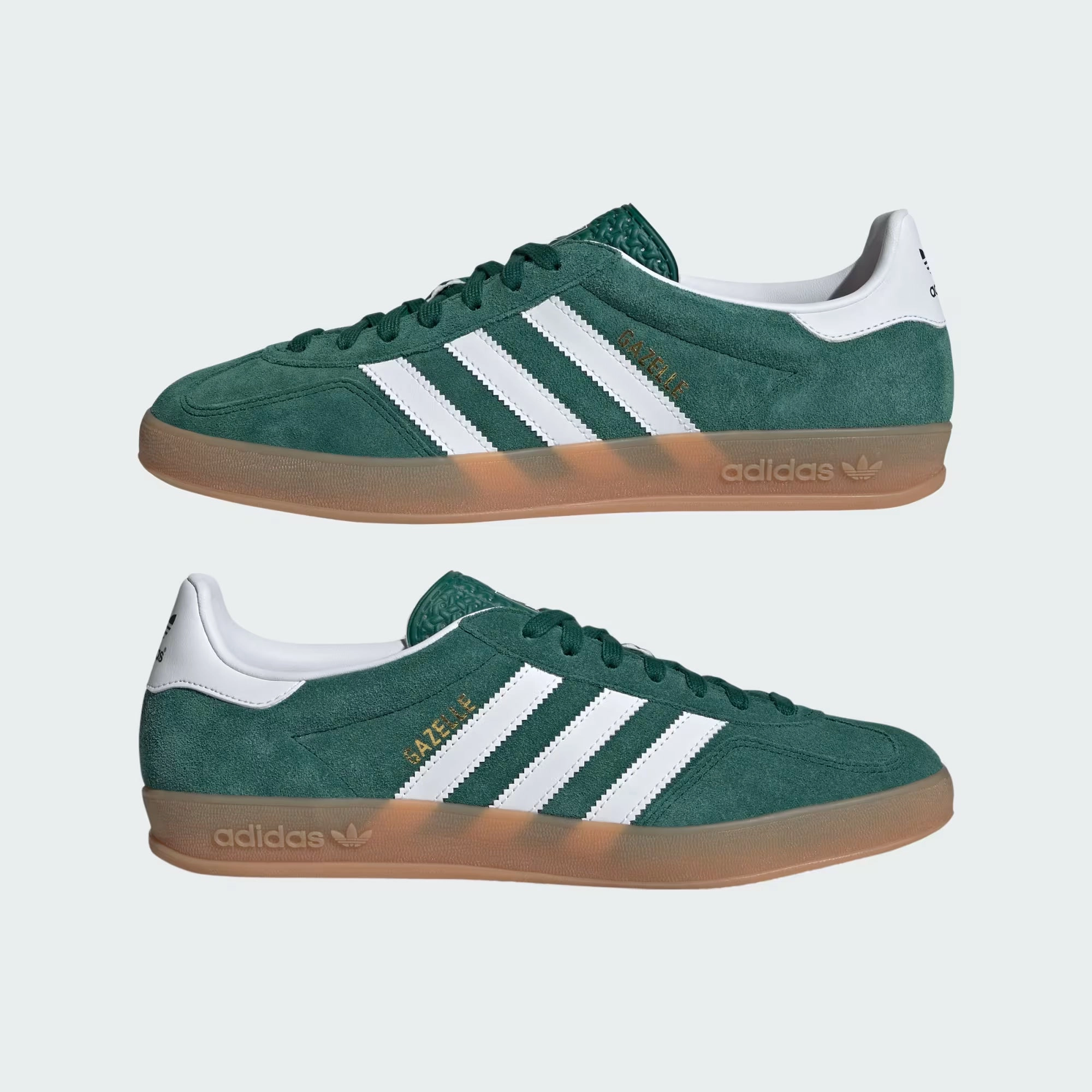 Stitch Free Construction Gazelle Indoor Shoes (Collegiate Green   Cloud White   Gum)