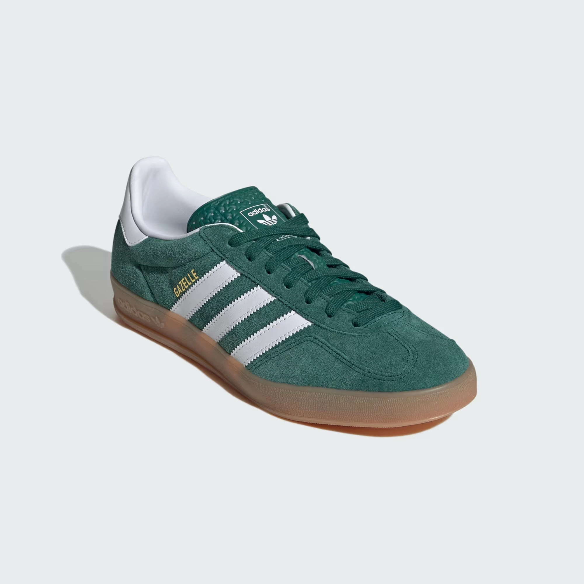 Optimal flair Compression Fit Collar Gazelle Indoor Shoes (Collegiate Green   Cloud White   Gum)