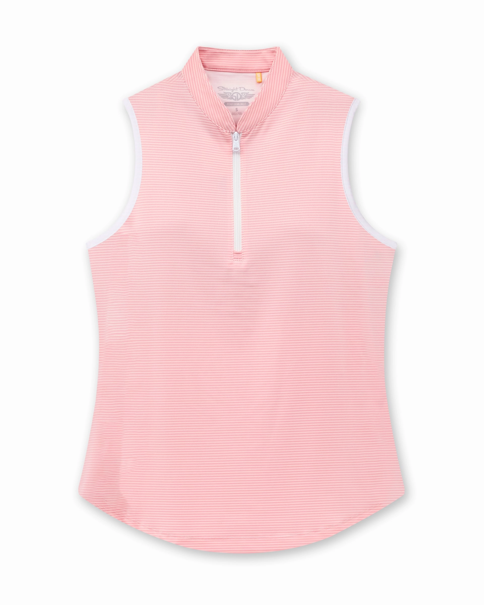 Georgia Stripe Sleeveless Polo - Flamingo Comfortable Layer Comfy Style