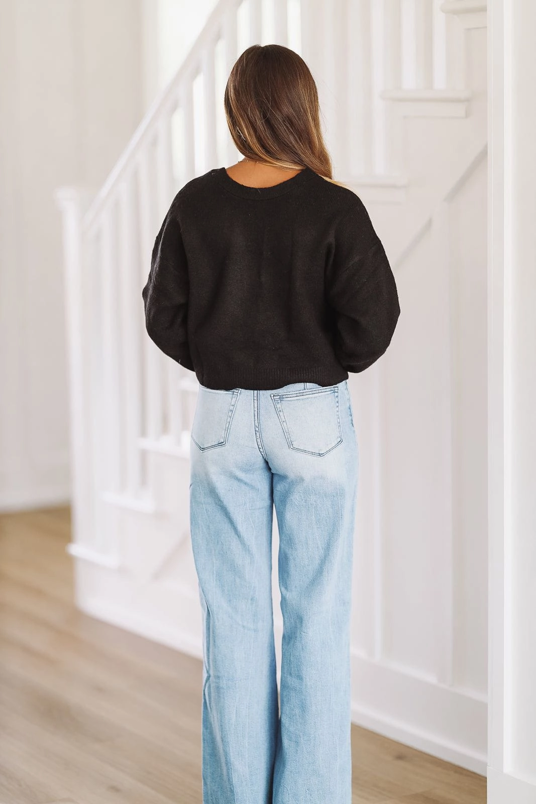 Girly Girl Knit Bow Sweater - Black NonChafingEdges SelfFabric Binding