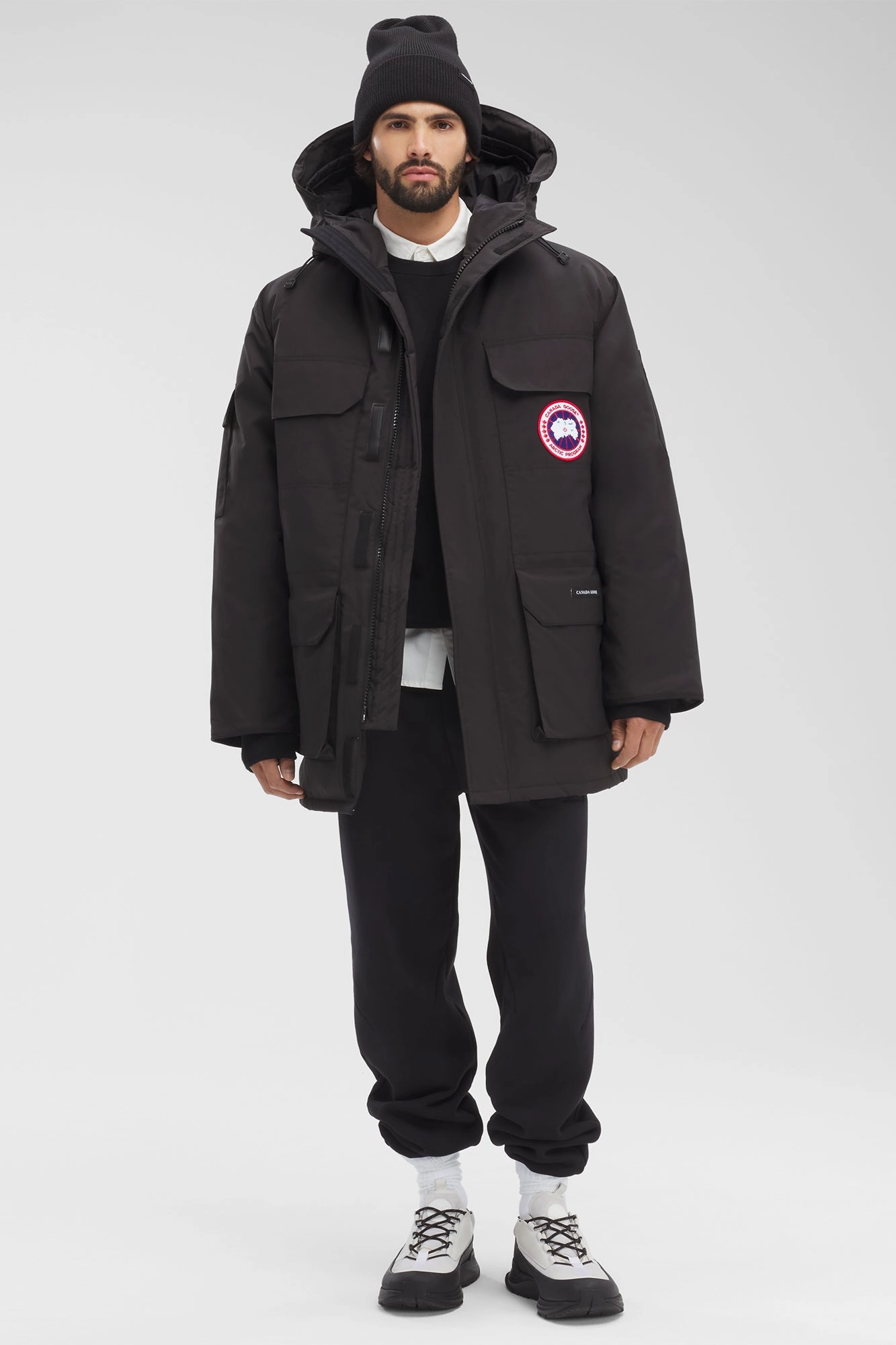 Windproof Design Pattern Print Expedition Parka