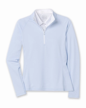 Plaid Design Minimal Fashion Ellen Quarter Zip - Powder