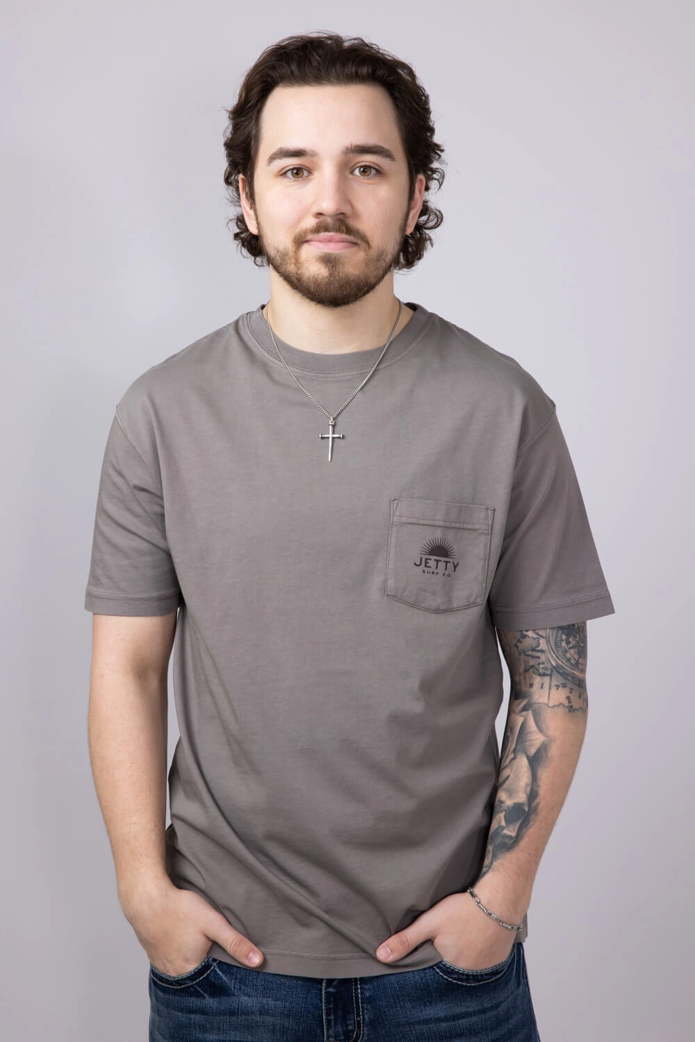 Jetty Sunbeam Pocket T-Shirt for Men in Cinder | S25SUNB-M10001CND Summer cool