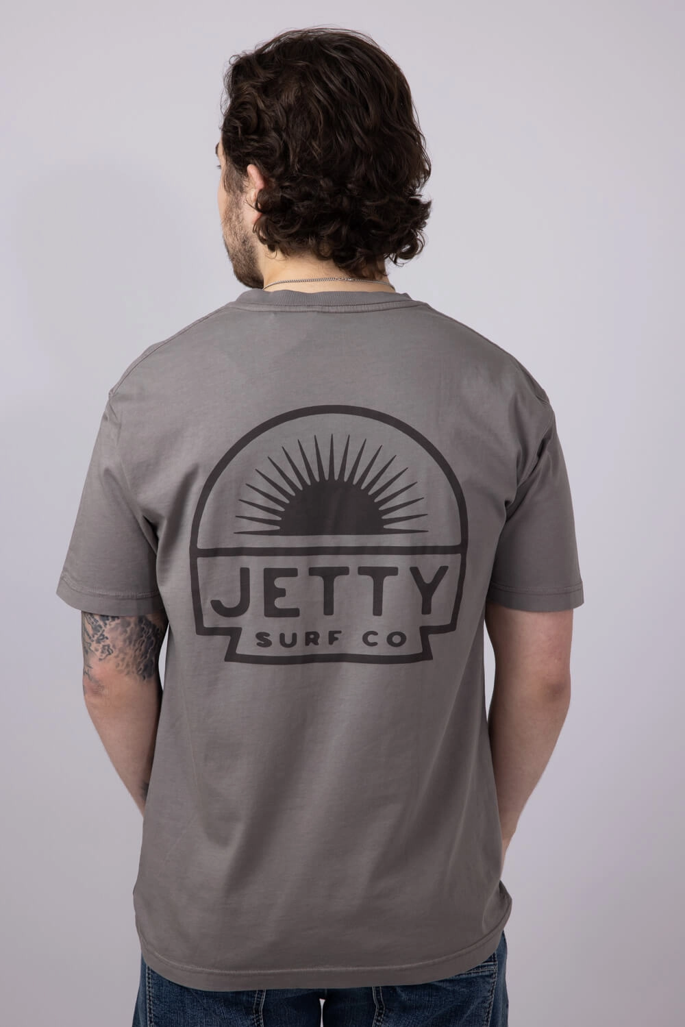 Linen blend Jetty Sunbeam Pocket T-Shirt for Men in Cinder | S25SUNB-M10001CND