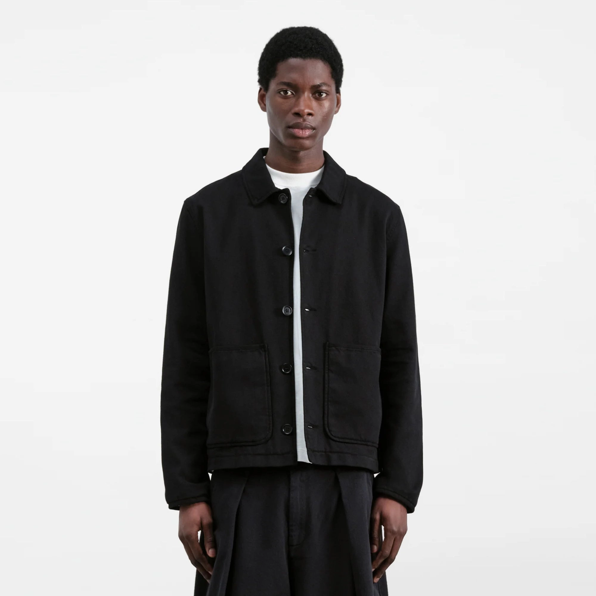 Groundhog Jacket (Black) Tapered Hem Stretchable Cuffs