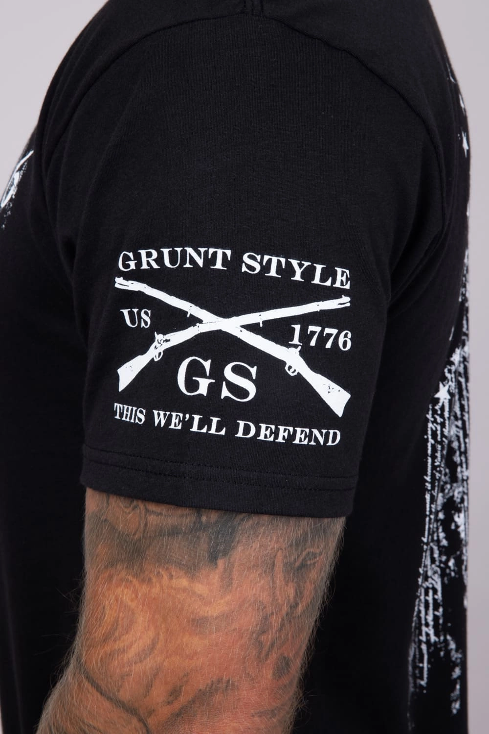 Grunt Style 1776 Flag T-Shirt for Men in Black | GS2610-BLACK graduation Seasonal Outfit