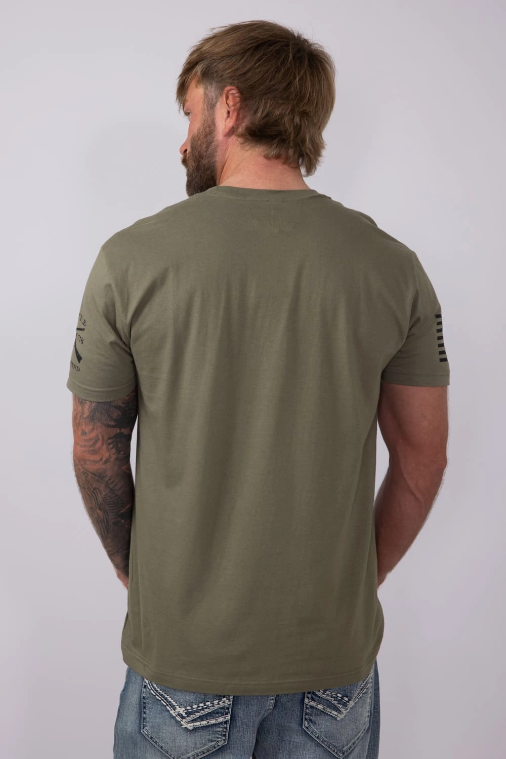 hiking clothes Grunt Style Grumpy Old Vet T-Shirt for Men in Green | GS4505-ARMYGREEN