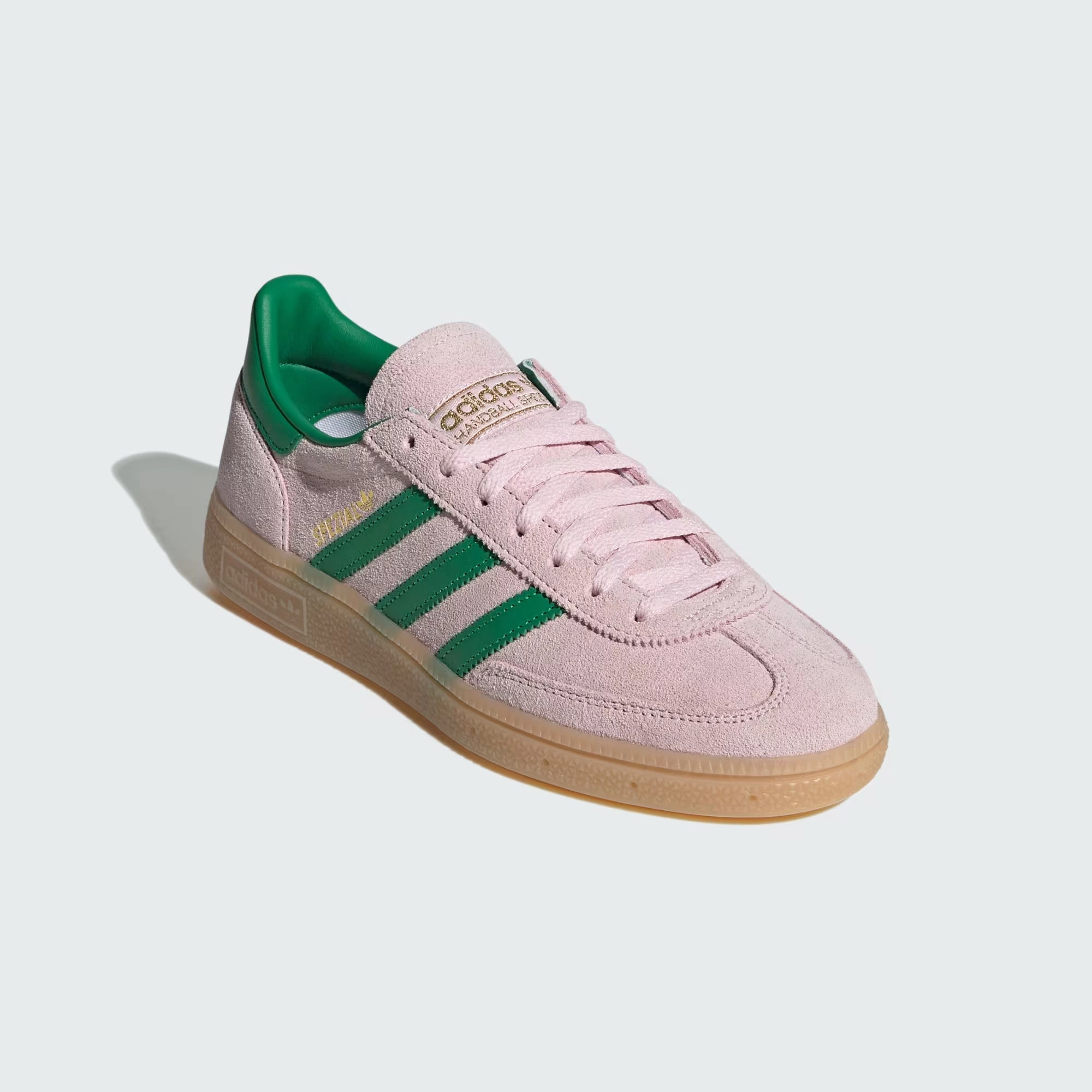Handball Spezial Shoes (Clear Pink   Green   Gold Metallic) Flat Surface