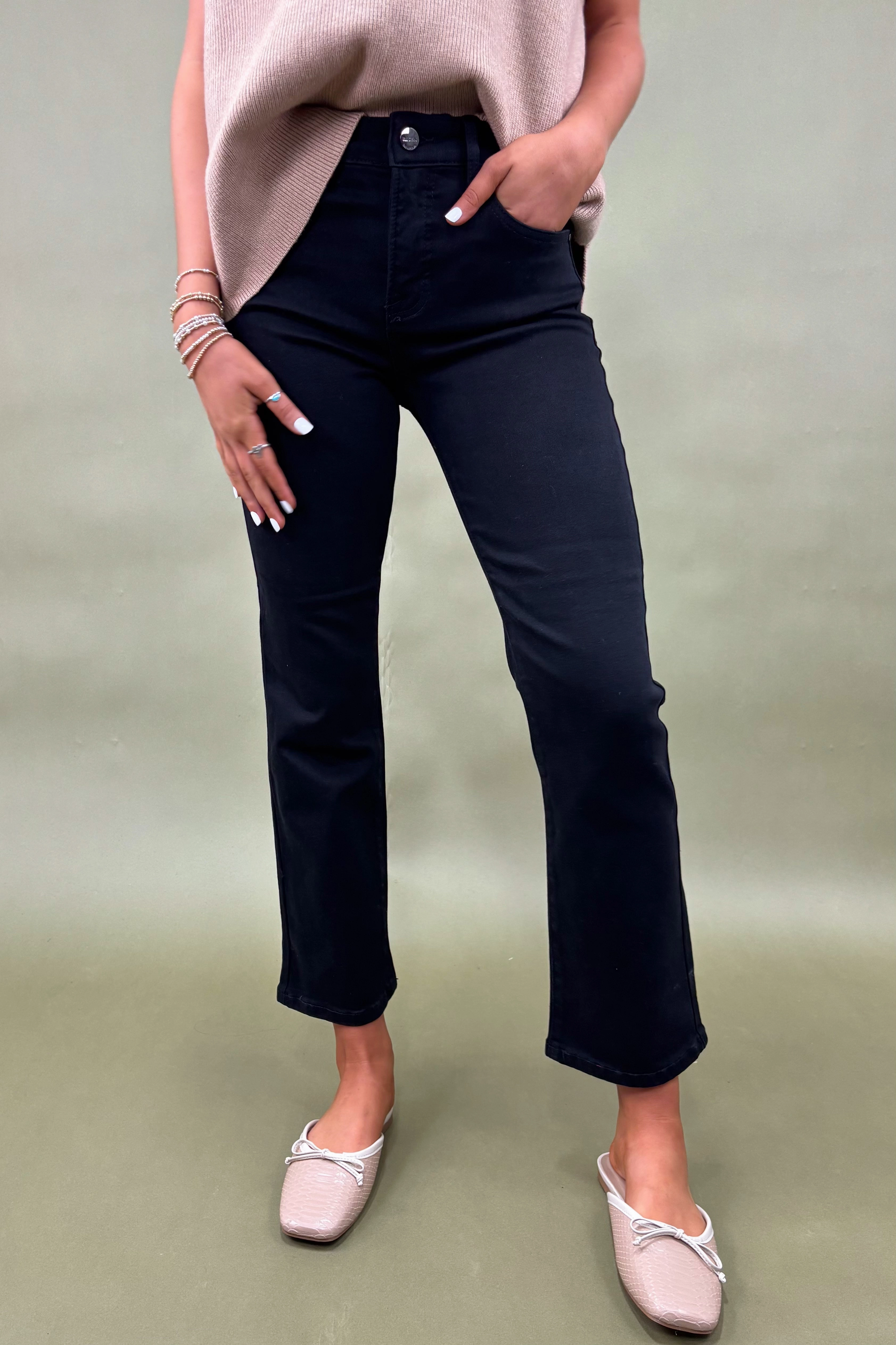 Harper Black High Rise Jeans Double Stitched