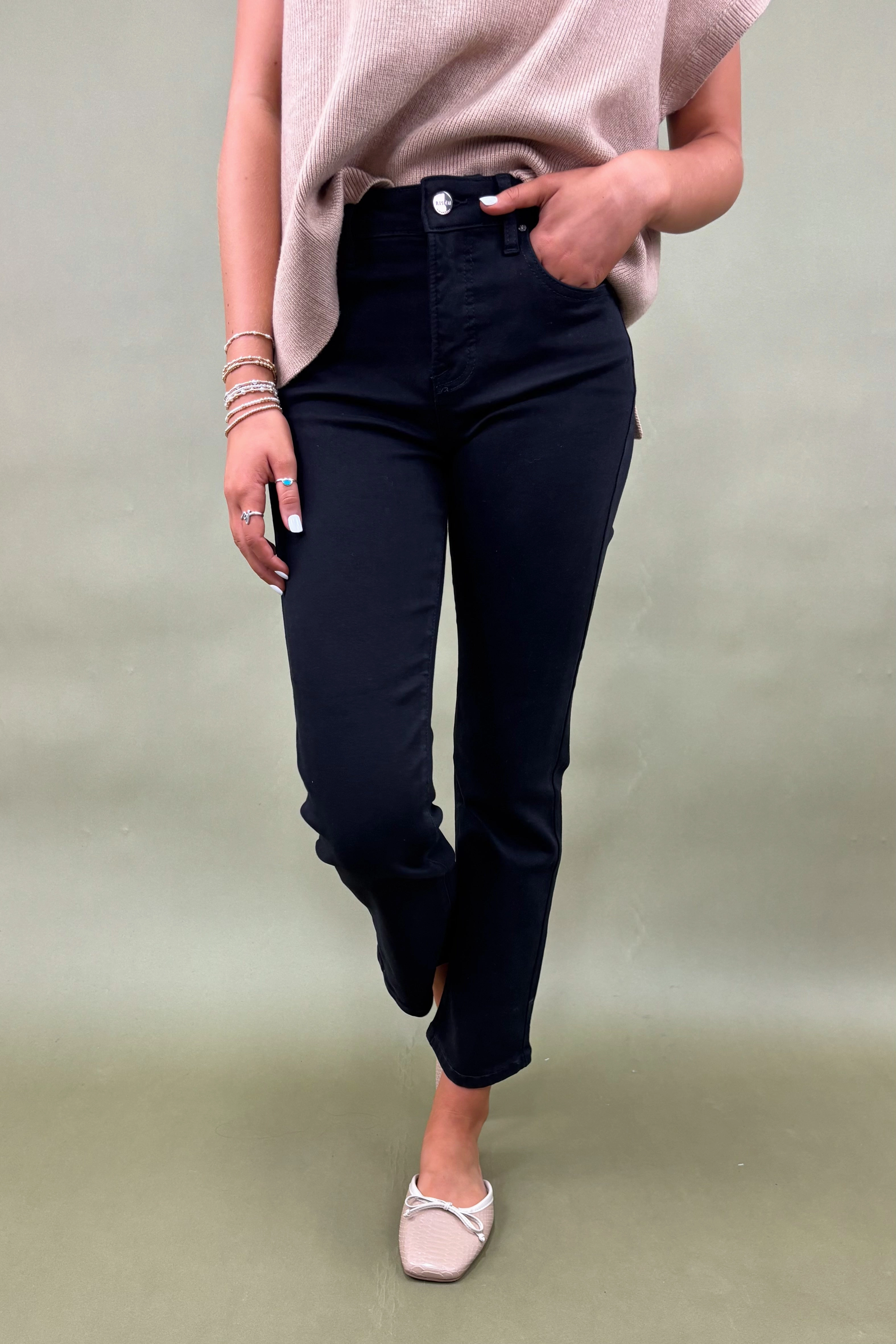 Comfy Essentials Wear AbrasionGuardTape Harper Black High Rise Jeans
