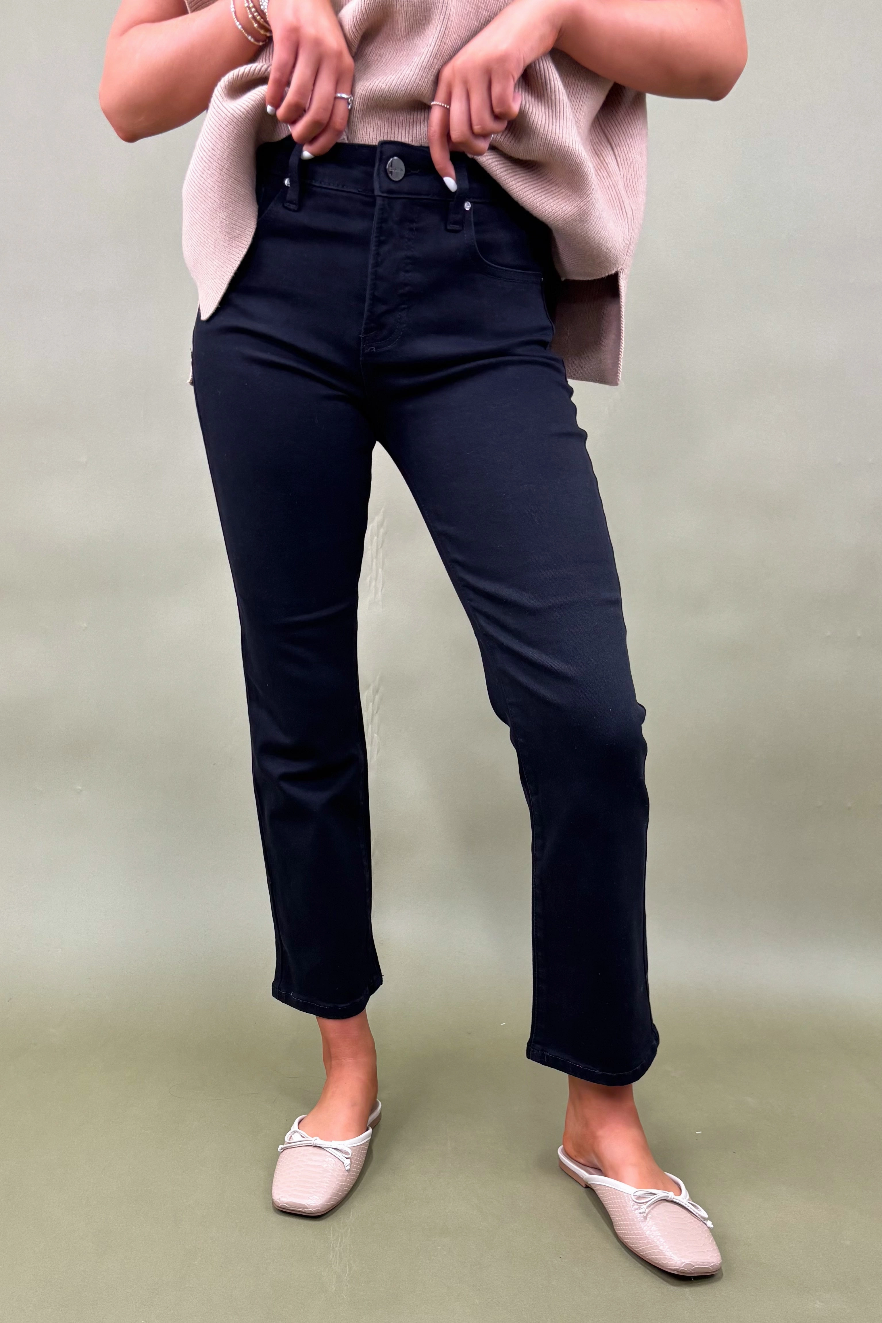 Harper Black High Rise Jeans anti slip grip