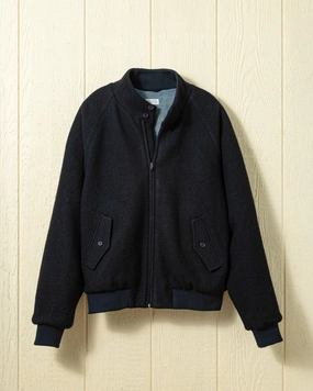 UV Protective Coating (PRE-ORDER) Brighton Jacket in Navy Felted Wool
